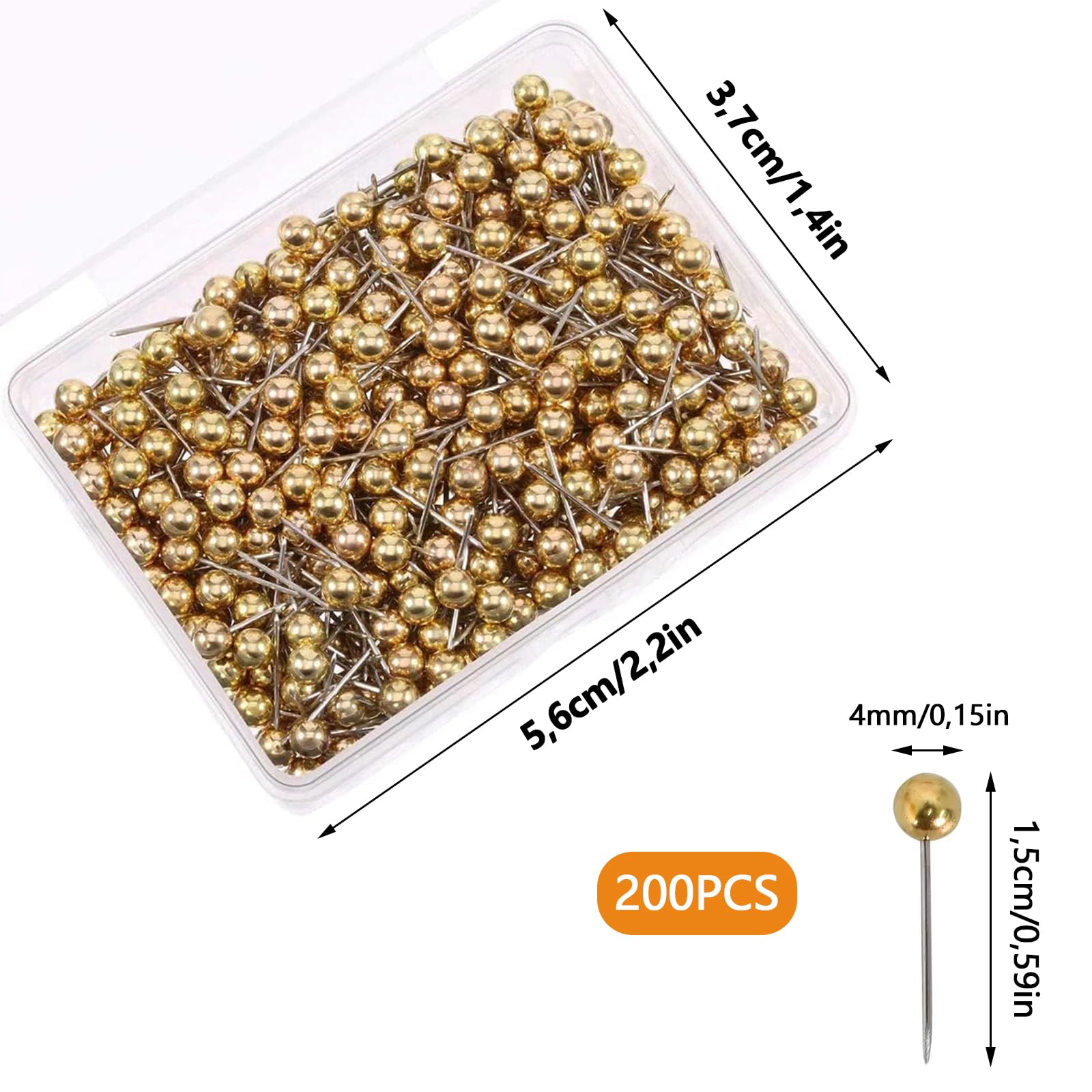 100st push pins, kleurrijke bal hoofd kopspijkers plastic ronde kop met roestvrij punt decoratieve markering pinnen met doos verpakt voor kaart bulletin board kurk boord en stof markering(Groente