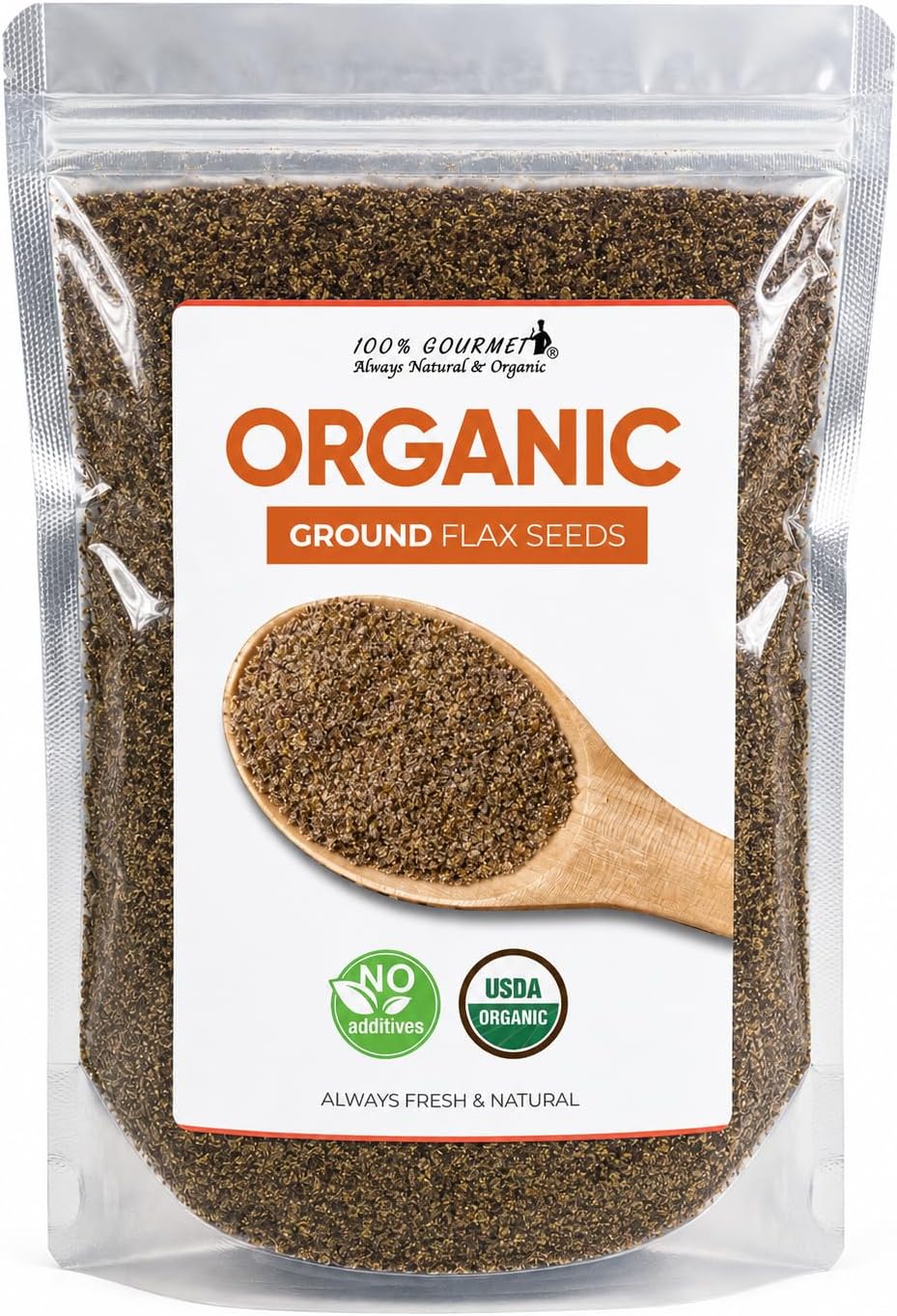 Ground Flax Seed, USDA Organic, 16 oz (1 lb) – Flaxseed Meal (Linaza Molida) for Smoothies, Baking & Oatmeal – Resealable Multi-Layer Pouch