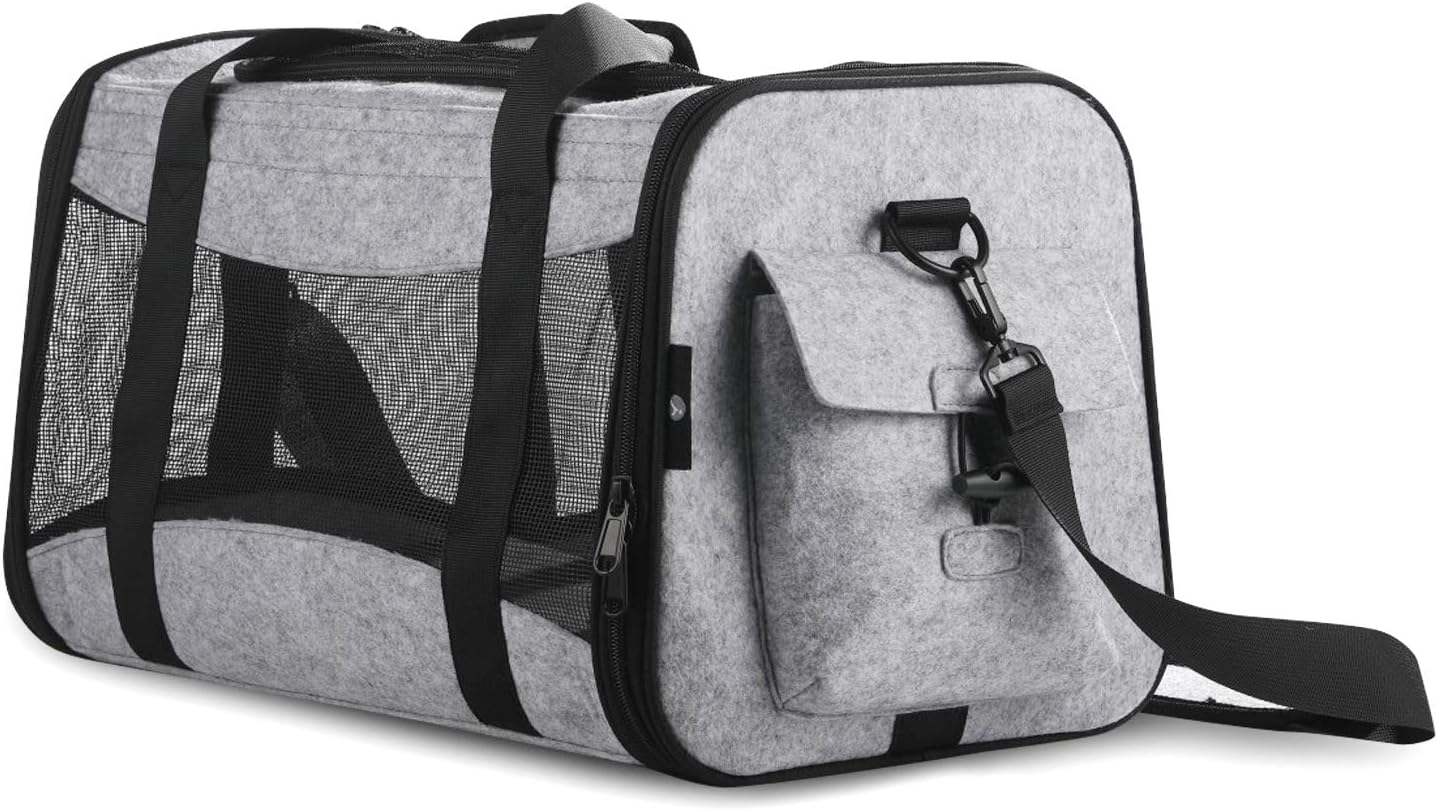 FOREGOER Soft-Sided Pet Carriers, Airline Approved, Washable, Collapsible, Fleece Fabric, Elasticity, Shock Resistance, Wear Resistance,…