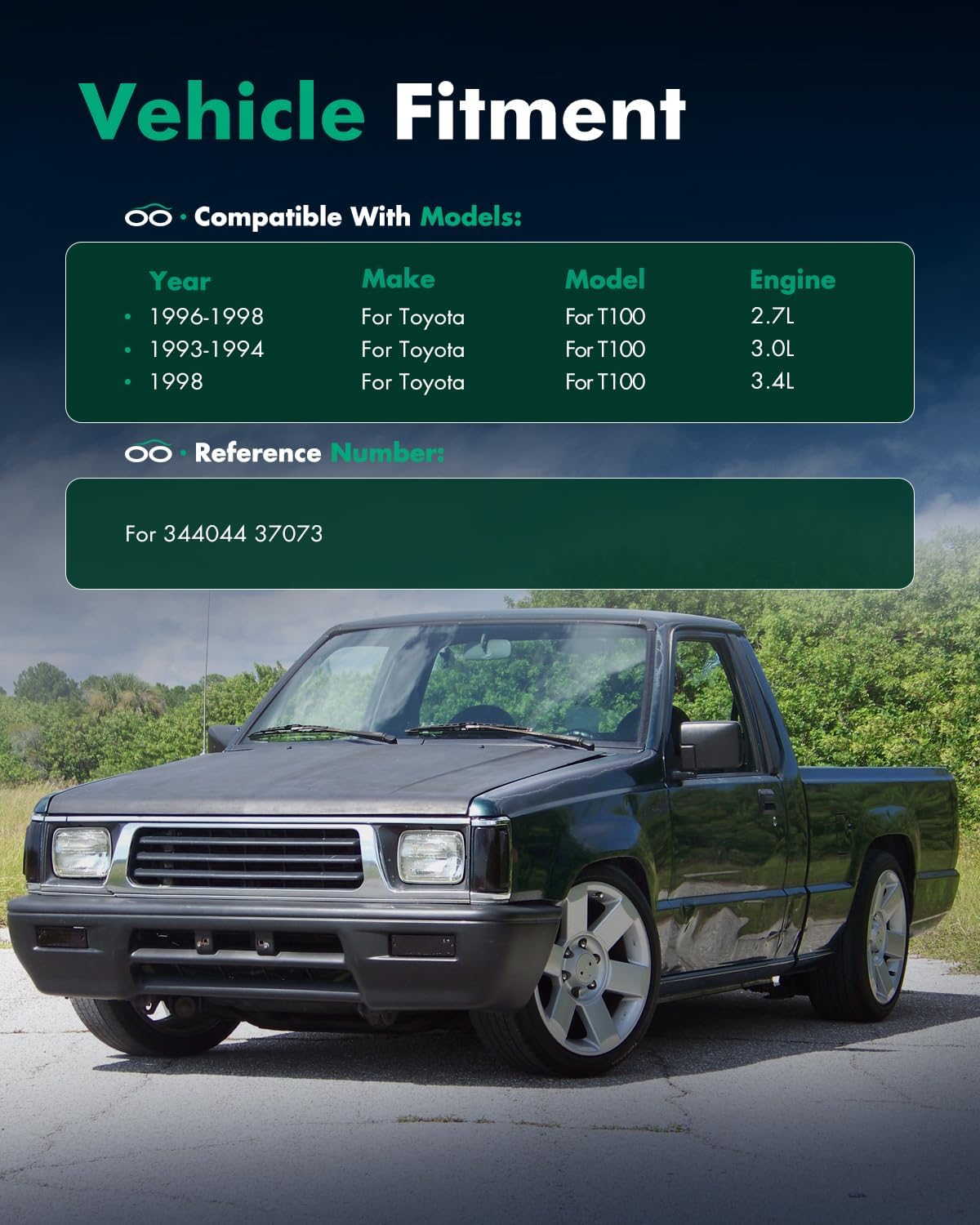 Shocks,SCITOO Rear Gas Struts Shock Absorbers Fit for 1998-2001 for Nissan Frontier,1995-1997 for Nissan Pickup,1967-1973 for Toyota Corona, for Toyota Pickup T100,Chevry LUV 344044 37073 Set of 2