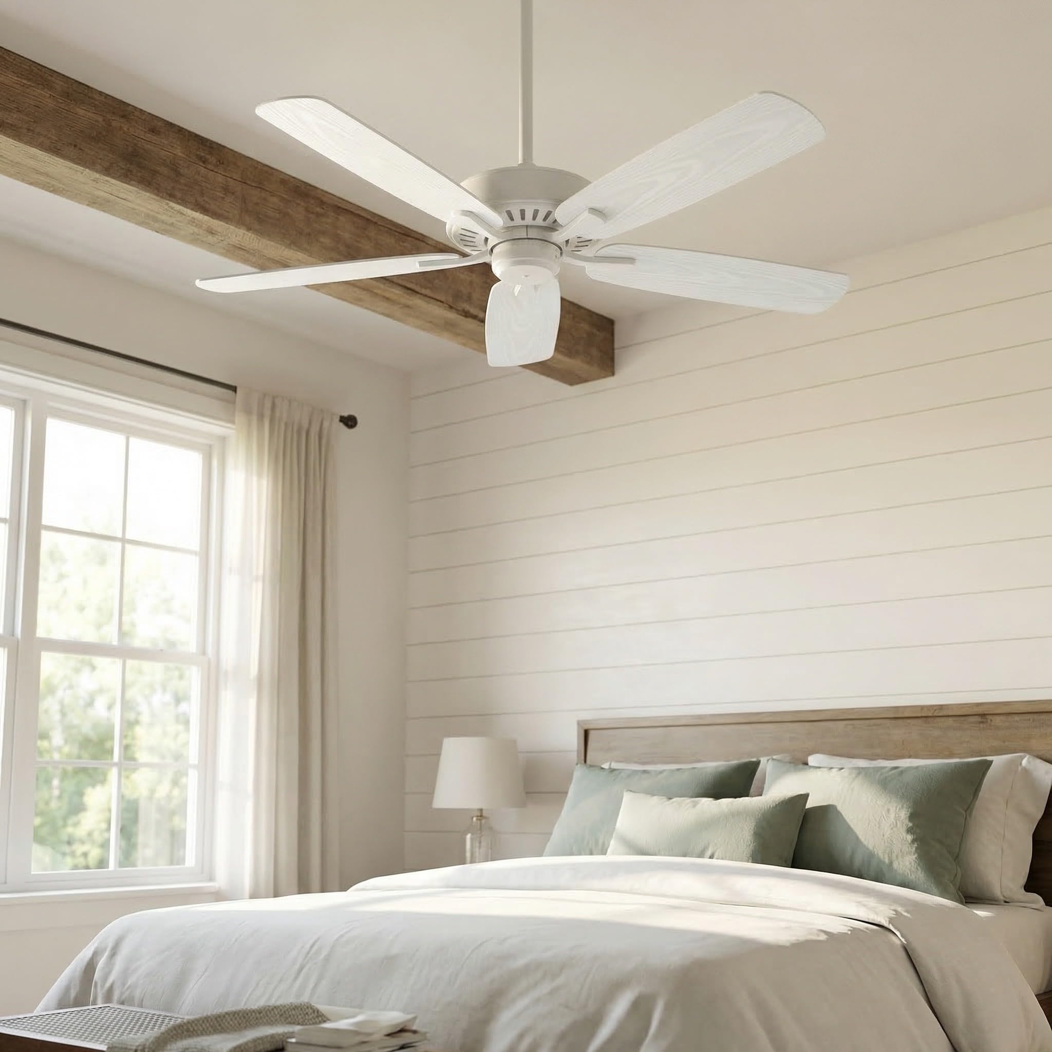 Operitacx 5 Pezzi Accessori per Ventilatori da Soffitto Pale in Plastica Bianco Resistenti All'usura per Ricambio Ventilatore Interno, per Vacanze Estive