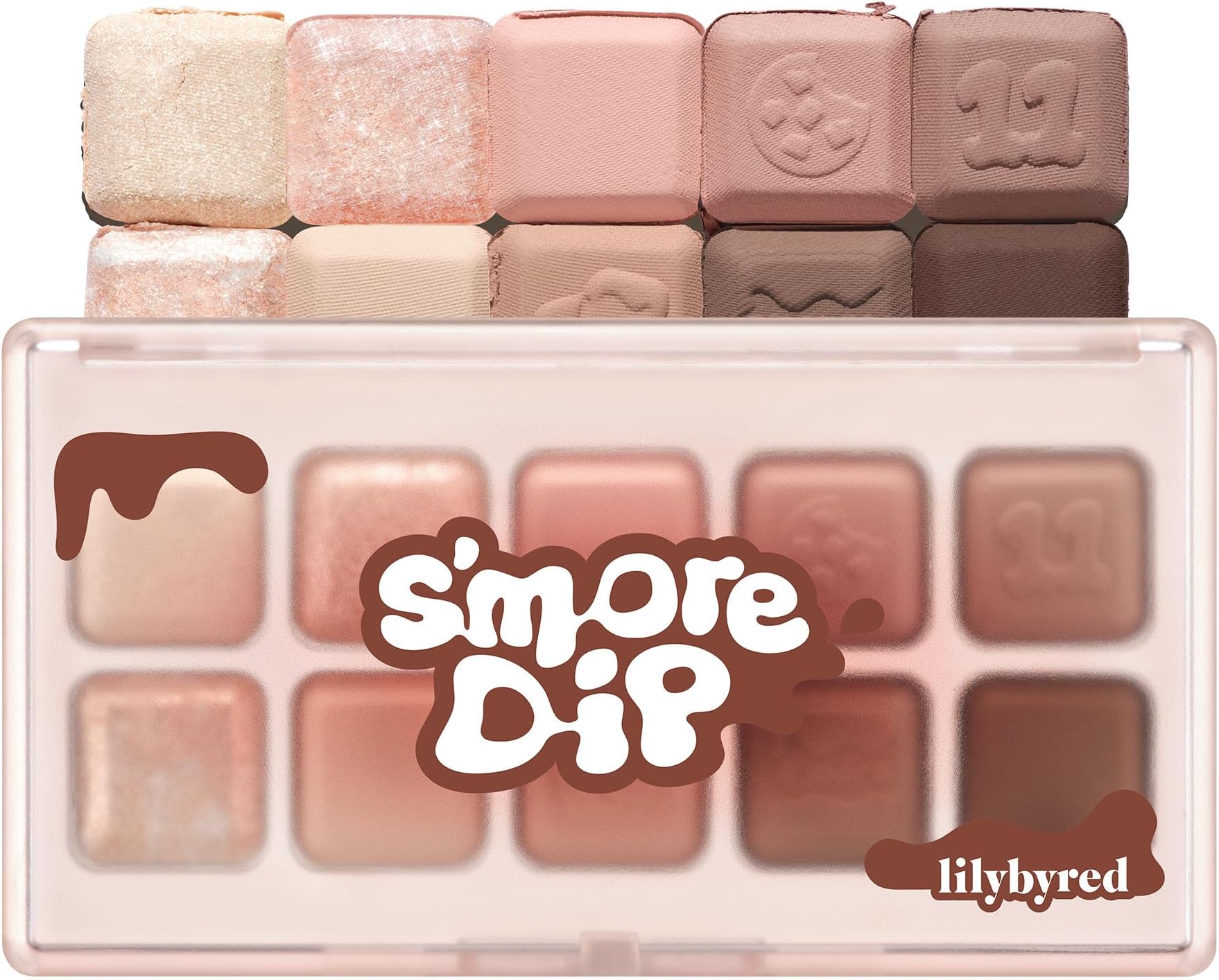 Mood Keyboard | 10-Shade Korean Eyeshadow Palette, Highly Pigmented, Matte, Shimmer & Jelly Glitter, Smooth. Blendable, Long-Lasting, Dome-Shaped Design, 0.38 oz. (11 Chocolate Chip Smore)