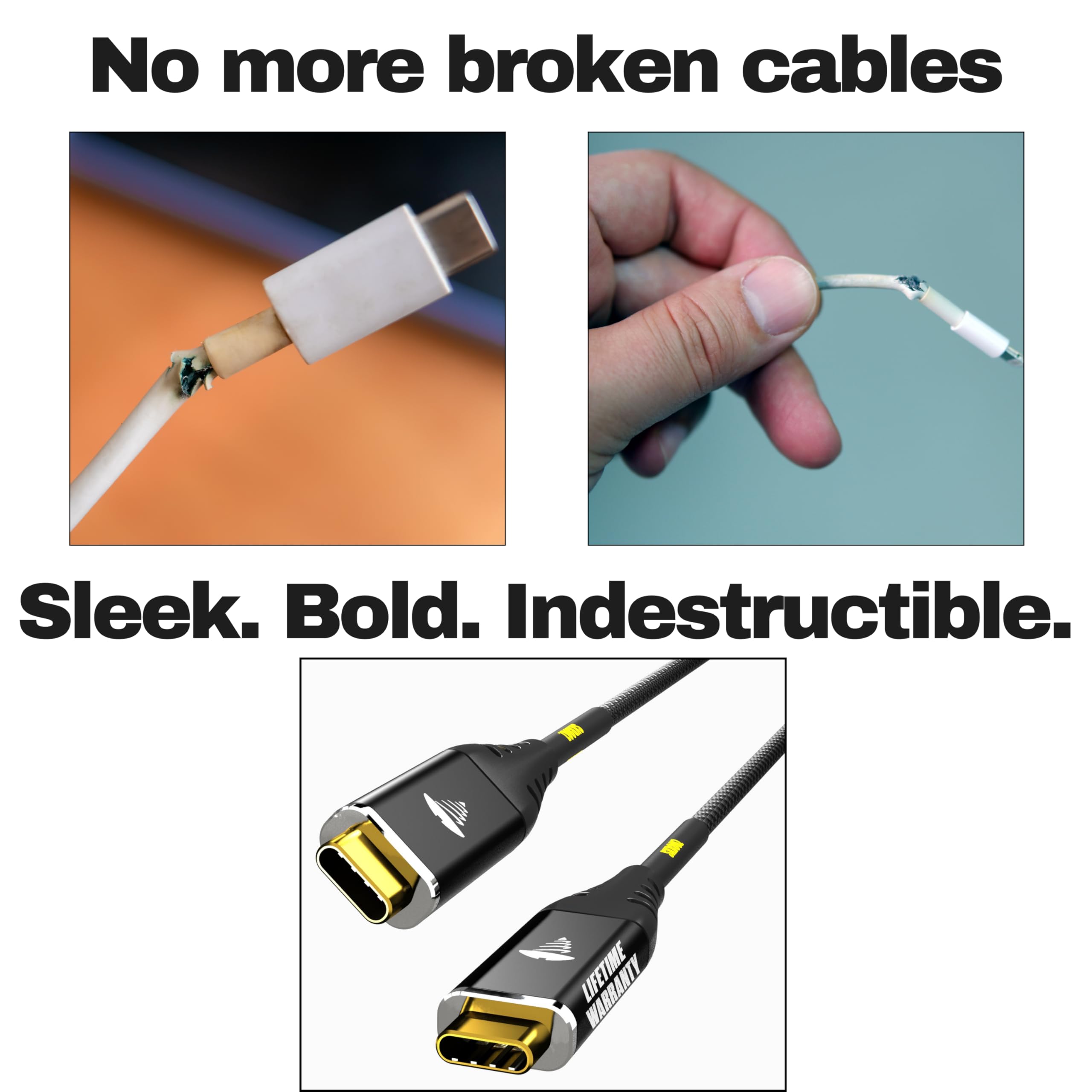 Cable USB C de carga rápida - Cargador Kevlar 4.0 Gen3 tipo C de 3.3 pies - Cargador de teléfono de 1 cable para todos los dispositivos USBC - Cable de alta velocidad, compatible con Samsung Galaxy