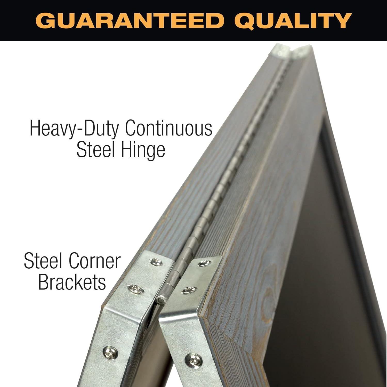 Excello Global Products Large Double-Sided 40x23 Heavy-Duty A-Frame Sidewalk Chalkboard Standing Sign, Includes 10 Chalk Markers, 40 Piece Stencil Set, Chalk and Eraser (Whitewash Grey)