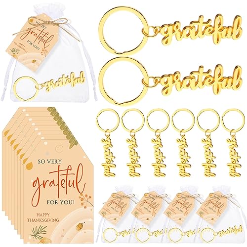 Henoyso Gold Thanksgiving Keychains Gift Employee Coworker Appreciation Thank You