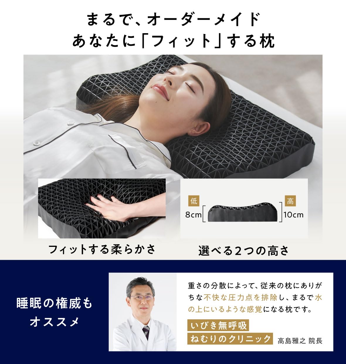 Amazon｜ヒツジのいらない枕 テンセル枕カバー付 まくら 低反発 高反発