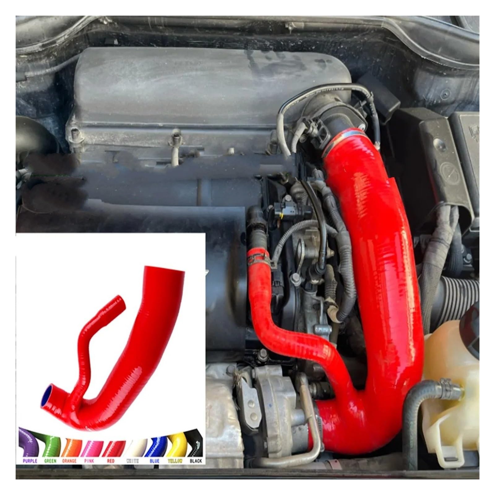 Tubo Admisión Aire 1 Pieza Para Mini Para Cooper S R56 Para Countryman N18 1,6 T Manguera Admisión Inducción Motor Gasolina Tubo Silicona Filtro Aire Turbo Toma Aire(Green)