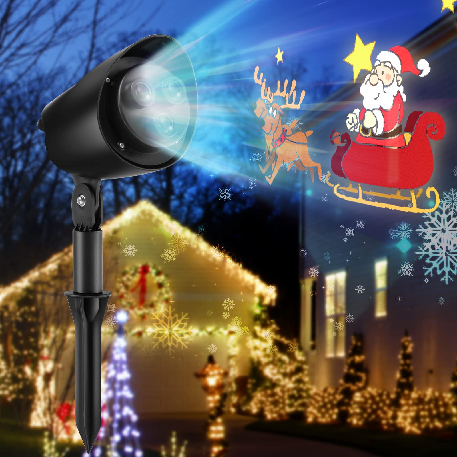 Amazon.co.jp: クリスマス プロジェクター ライト、回転 LED ツリー