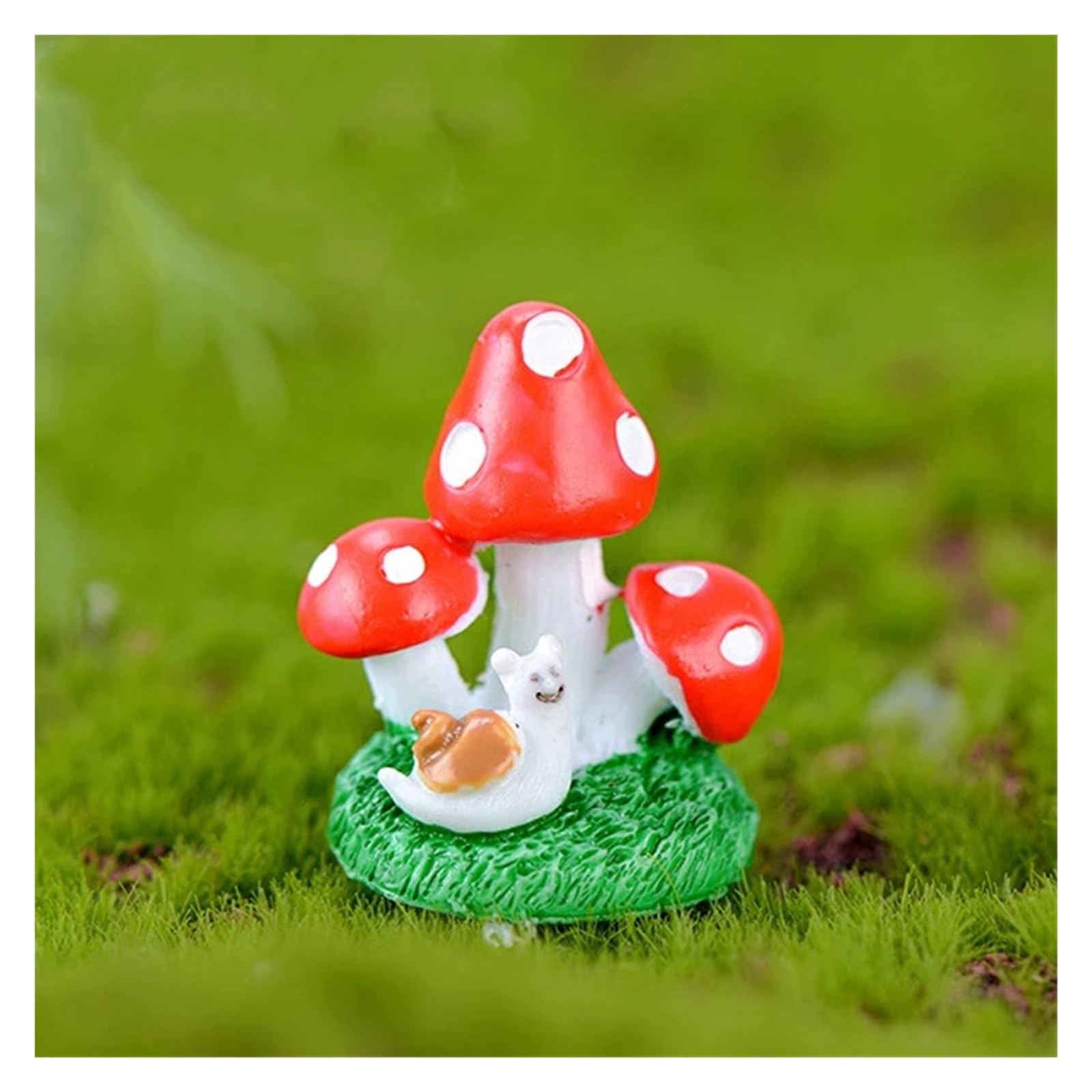 YDMHYLAI Garden Ornaments Miniature Garden Ornament Statue Figurines for Landscape Pot Dollhouse Home Decor, Soft Lightweight(1pc Mushroom Snails)