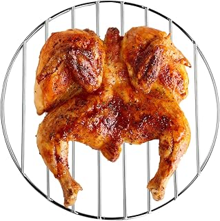 Round Grill Rack, Stainless Steel Cooking Grid, Elevated Roasting Tray, 48cmx18.9 Inches Multi Purpose Grate, Compact Barbecue Accessory, Camping, Steaming, Kitchen, Backyard Use