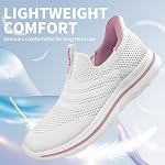 Sosenfer Women's Slip-On Sneakers - Breathable Mesh Lightweight Walking Shoes for Gym Fitness Training, Comfortable Casual Sports Shoes with Slip-Resistant Design