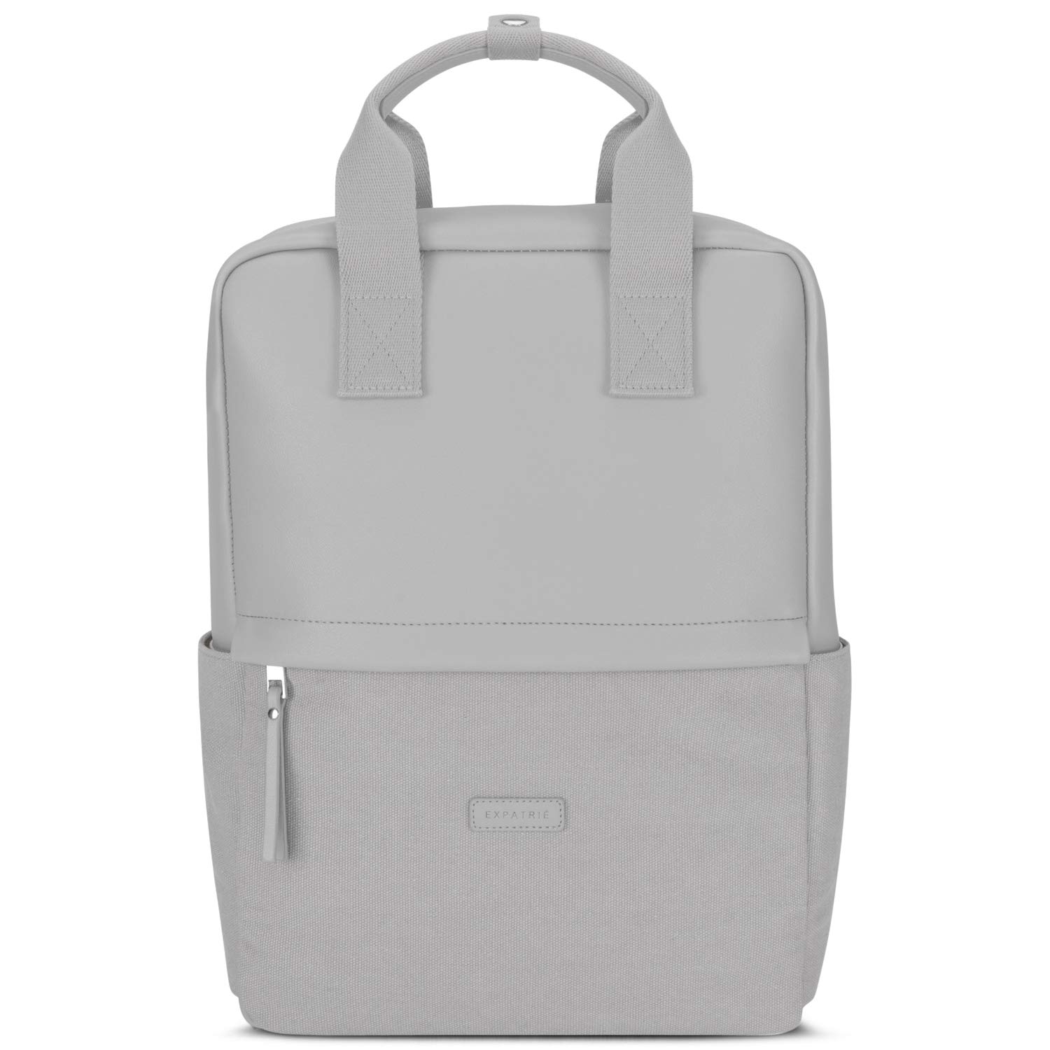 Plecak damski – Expatrié Mila Daypack z bawełny Canvas i wegańskiej skóry – plecak dzienny, mały plecak na czas wolny i biznesowy – torba o pojemności 12 litrów z kieszenią na laptopa o przekątnej