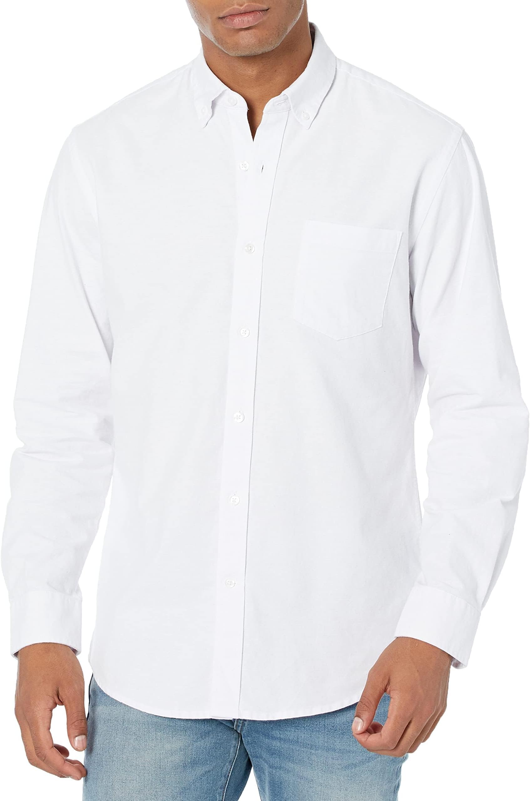 Men's Button-Down Long Sleeve Casual Pocket Oxford Shirt
