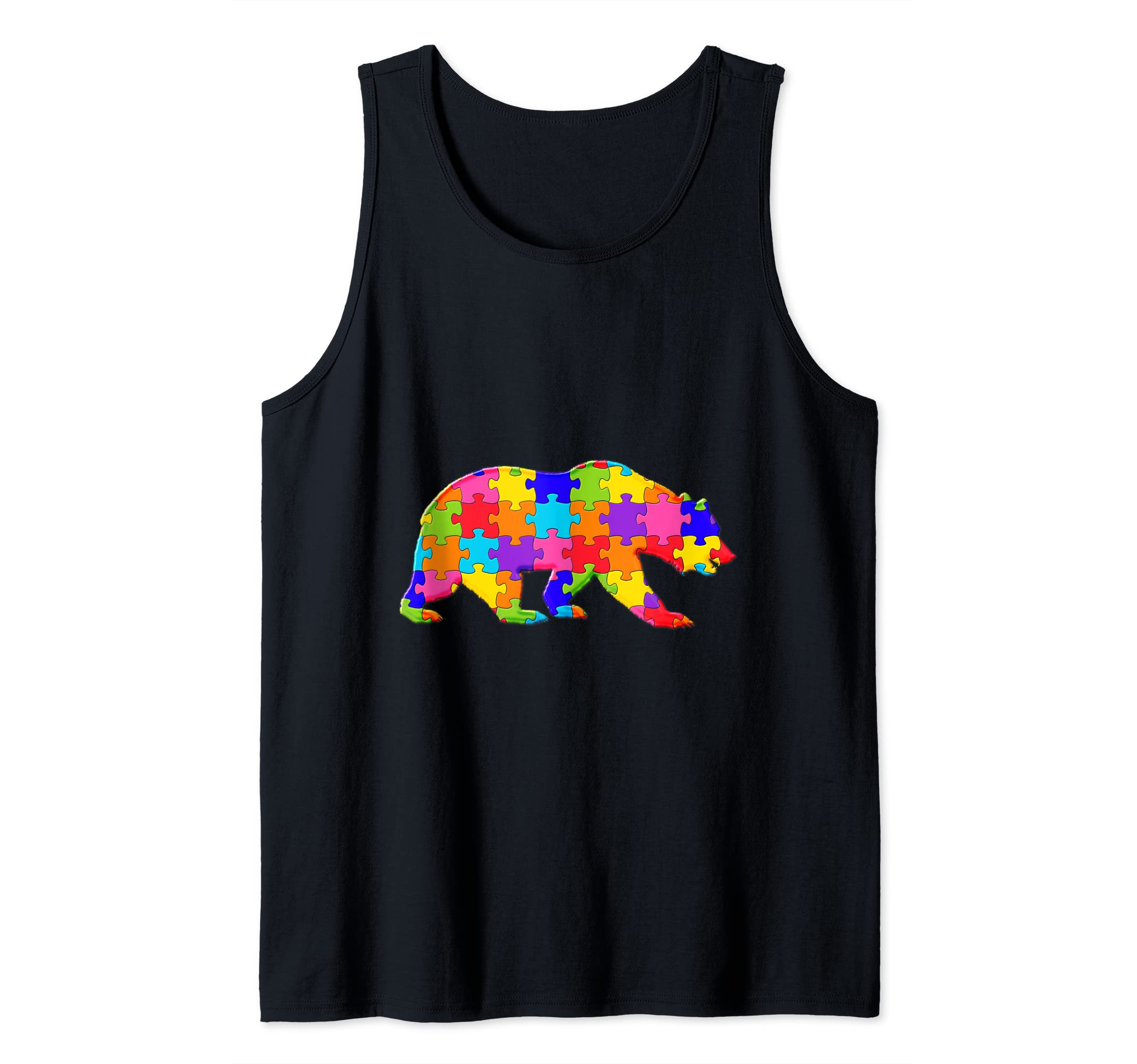 Bear Animal Jigsaw Autism Puzzle Tank Top