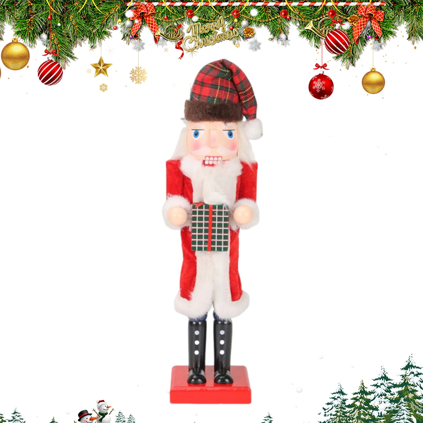 Casse-noisette de Noël en bois : figurine décorative traditionnelle pour table