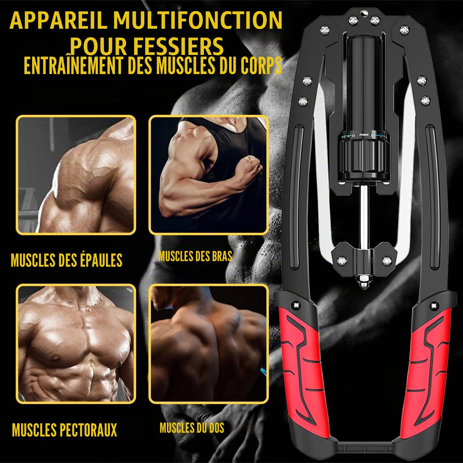 Musculation Avant Bras Barre Twister Réglable Power Twister 10-200kg Musculation Homme Pectoraux Biceps Alteres Musculation Femme Exercices du Haut du Corps, de la Poitrine, des épaules
