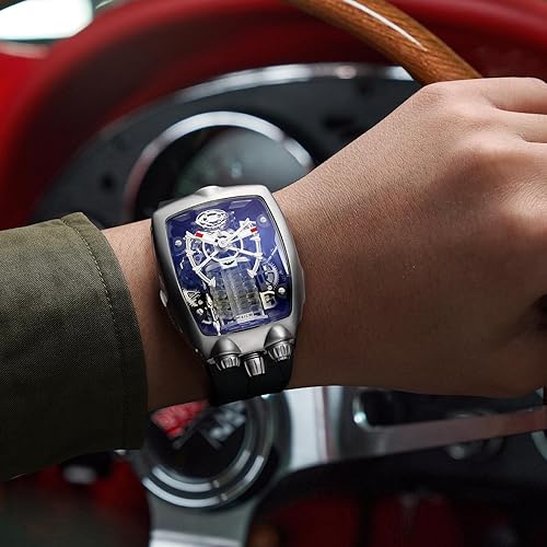 Miniatura 5 de FEICE Watches for Men Automatic Skeleton Watch Waterproof Mineral Glass Japanese Movement Supercar Wristwatch Anti Shock Business Tourbillon FM666