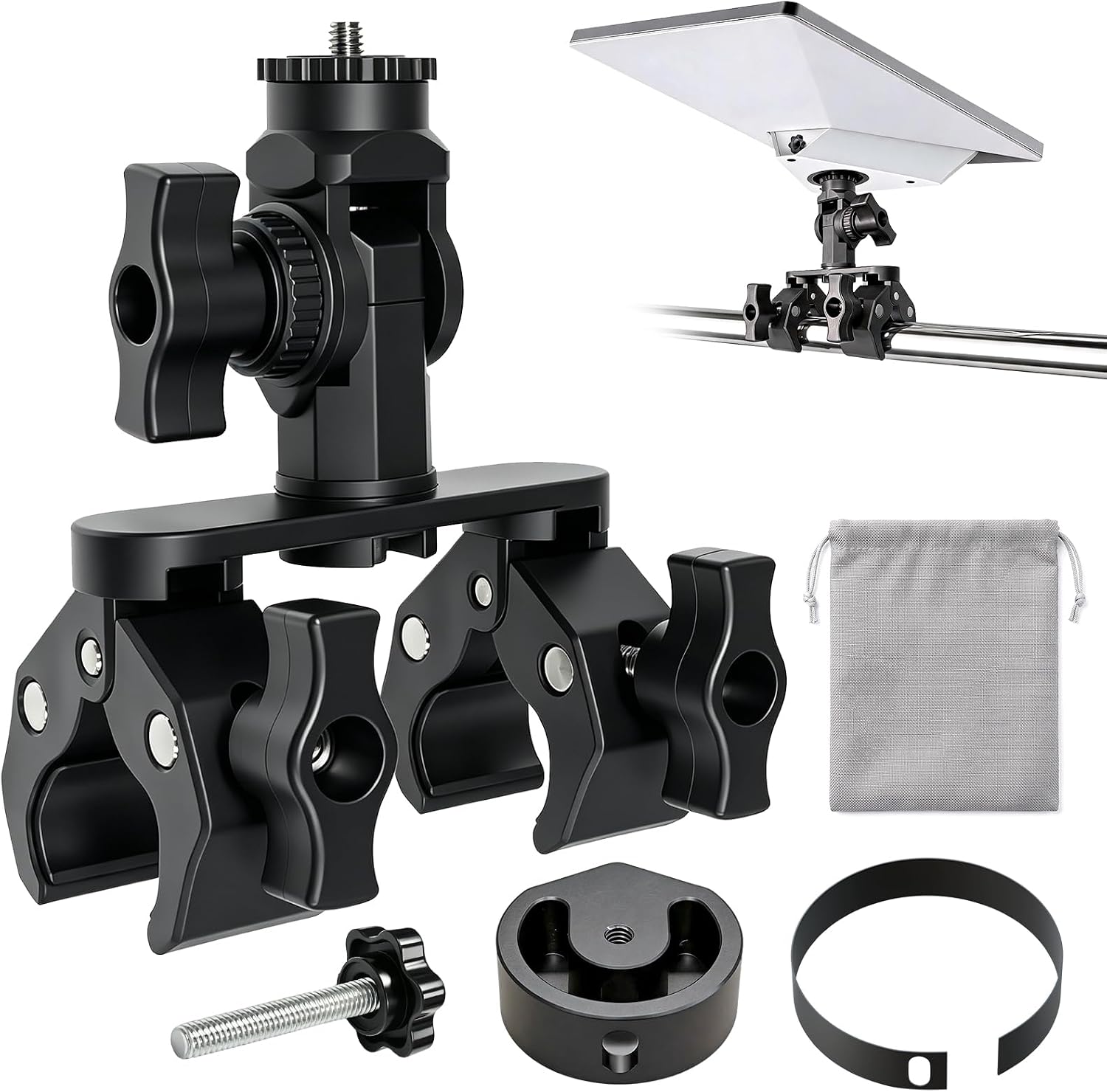 Starlink Mini Mount Dual-Clamp Pole Mount Kit Aluminum Nylon RV