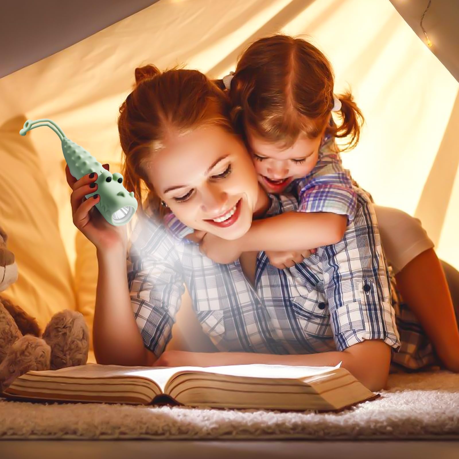 2 pezzi torcia ricaricabile per bambini in silicio, torcia per bambini dimmerabile con LED, 2 modalità di illuminazione, torcia per bambini dai 3 anni in su, regalo ricaricabile
