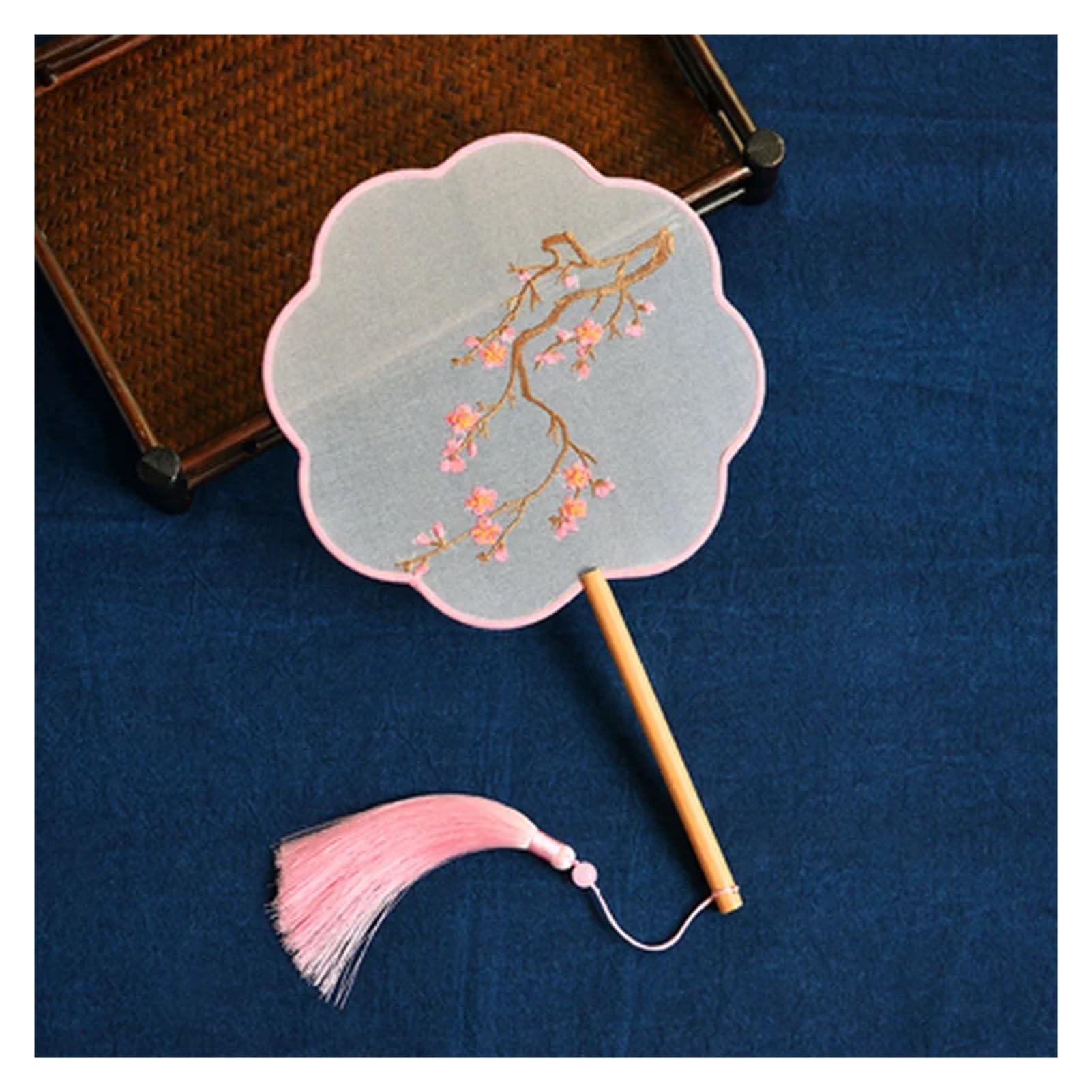Éventail à main avec broderie traditionnelle, cadeau pour tenue Cheongsam