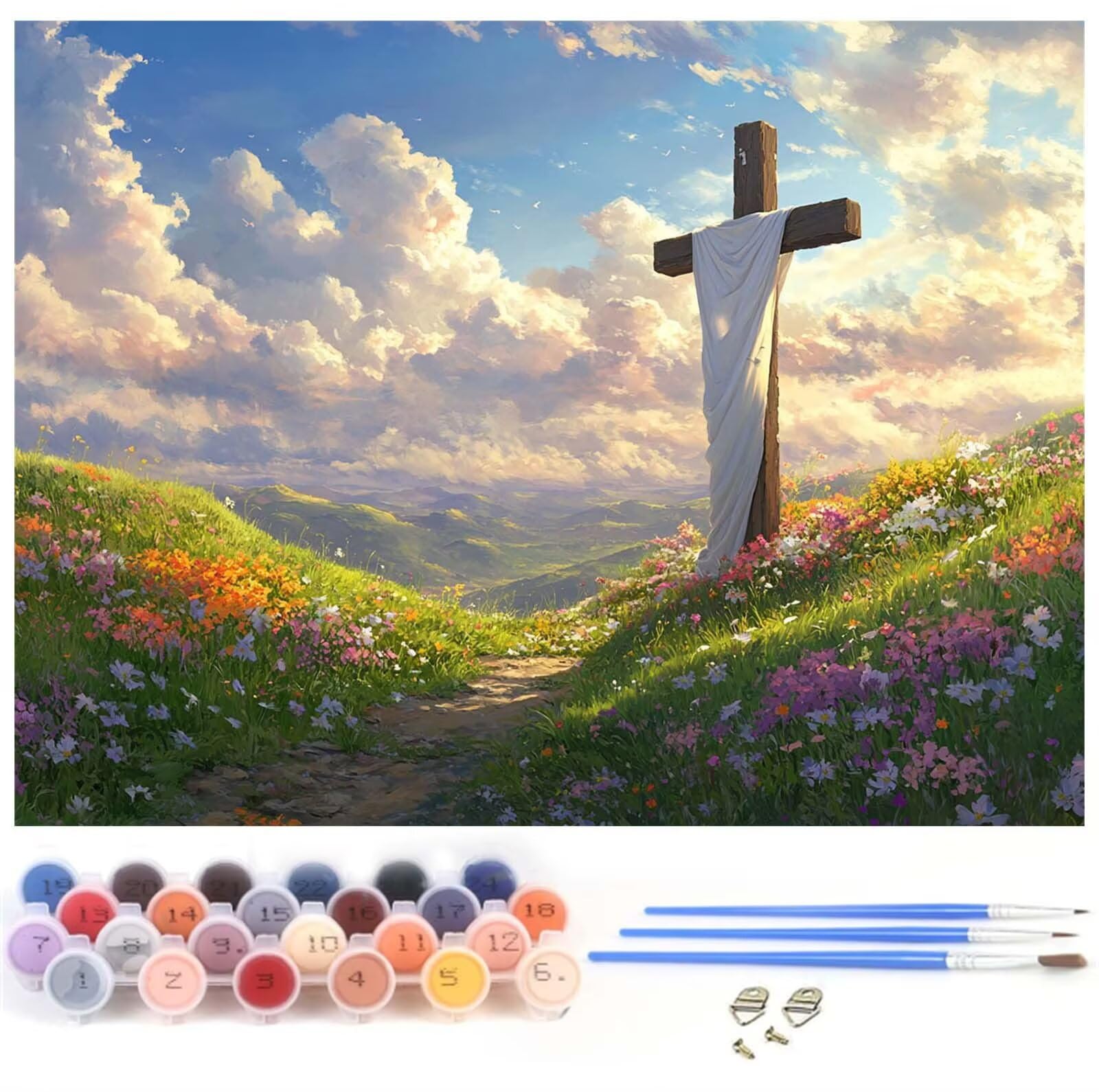Malarstwo Numery Dorośli Krajobraz Malarstwo Numery Religia, Kreatywne Hobby Dorośli DIY Zestaw Sztuki Numeru Dzieci Początkujący Z Pędzelkami i Akrylami do Dekoracji Sypialni, Prezent dla Kobiet