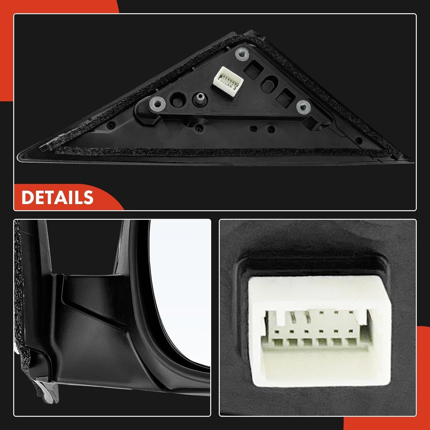 A-Premium Passenger Side Power Door Mirror - Compatible with Kia Soul 2014-2019 - Non-Heated Manual Folding Black Outside Rear View Mirror - Replace# 87620B2500