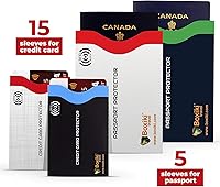 Vista 25 de Fundas de bloqueo RFID para pasaporte y tarjetas de crédito, Blanco, Blanco - 15 piezas