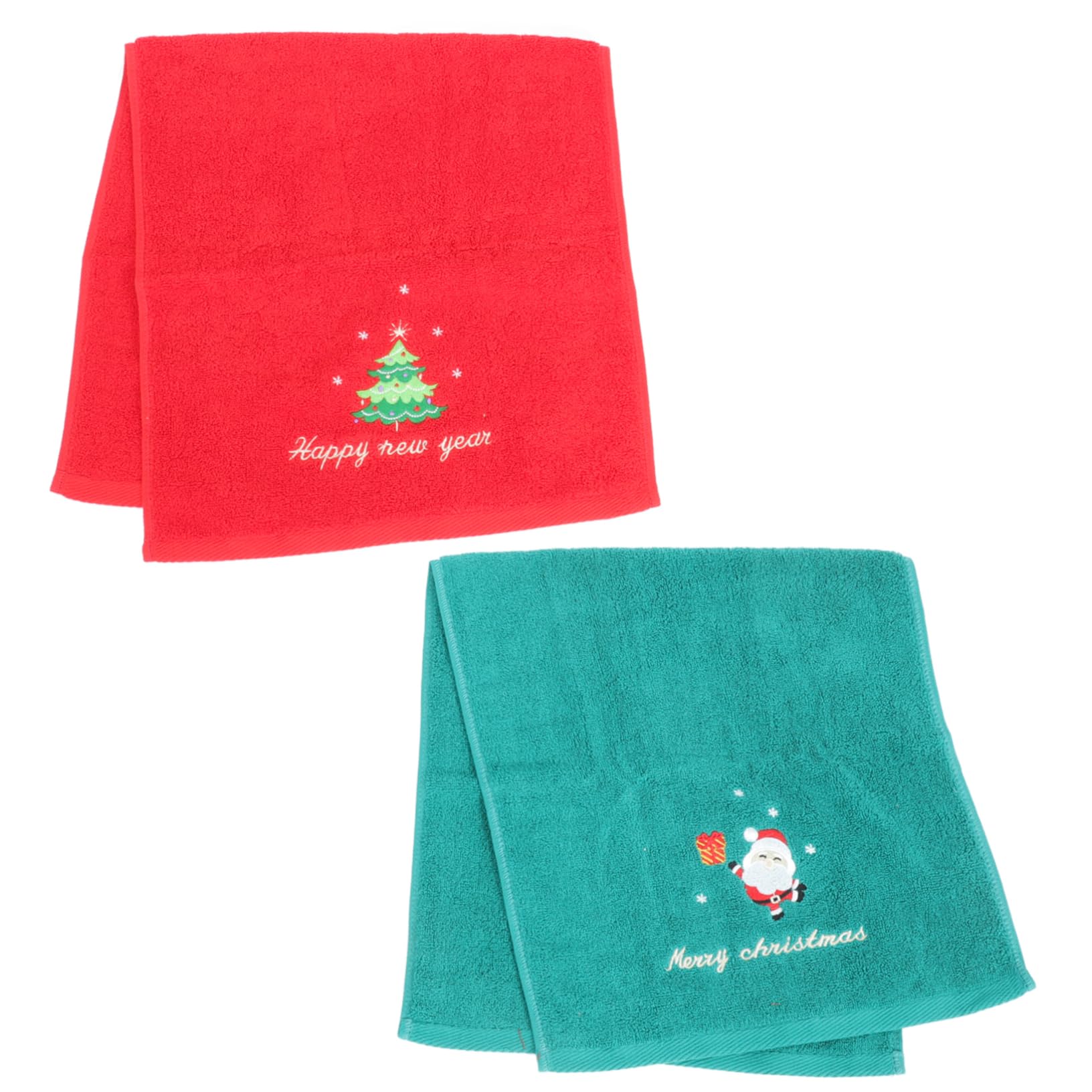 Serviettes sapin de Noël en coton essuie-mains absorbant lot de 2 décoration Nouvel An cuisine