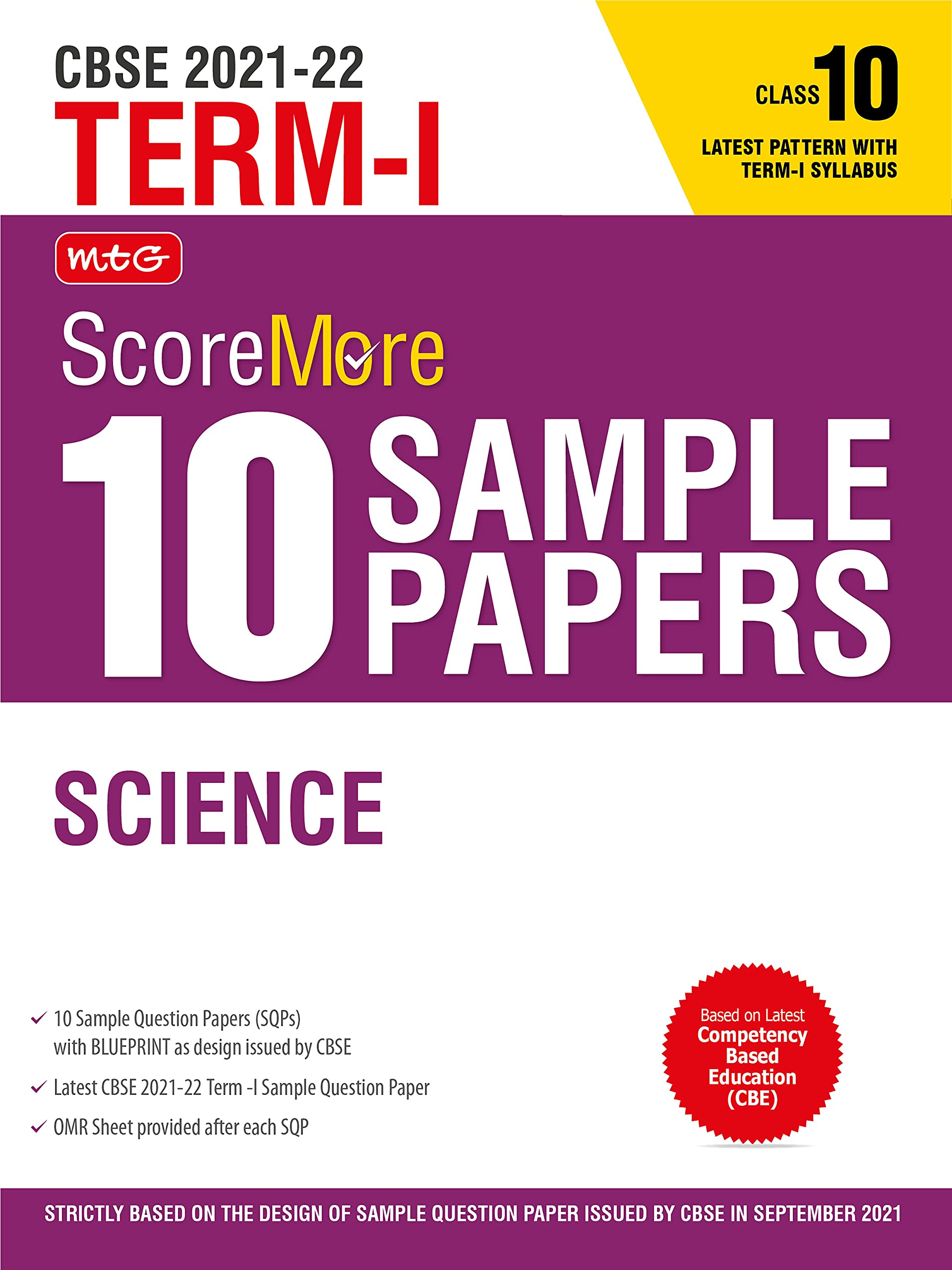 MTG Score More 10 Sample Papers Term 1 Science, MCQ Based CBSE Sample Paper  Class 10 For Nov-Dec 2021 Exam : MTG Editorial Board: Amazon.in: Books