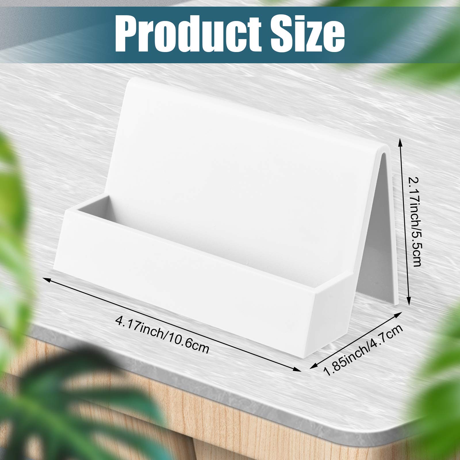 Uxcell Business Card Holder For Desk, Plastic Single Side Business Name Card Organizer Desktop Card Rack Display Stand Office Exhibition Meeting Home Blue