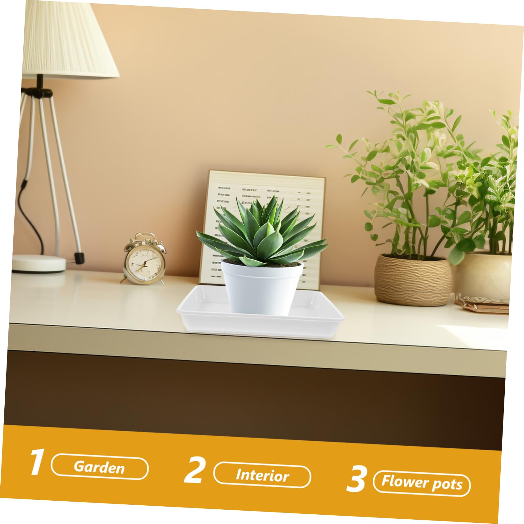 Lot De 10 Soucoupes Carrées En Résine Noire Pour Pots De Fleurs - 15x15 Cm - Résistantes à La Chaleur - 10