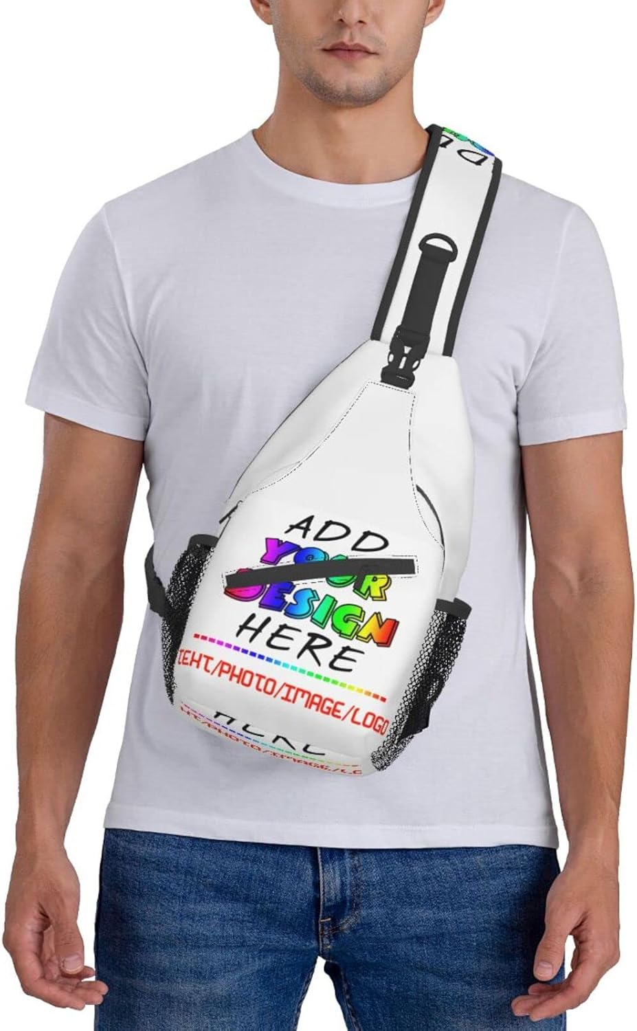Custom Sling Backpack Personalized Crossbody Sling Bags Leisure Sports Outdoor Custom Bag For Men Backpack Optional Color Add Your Name Logo Text or Image Here - Image 8