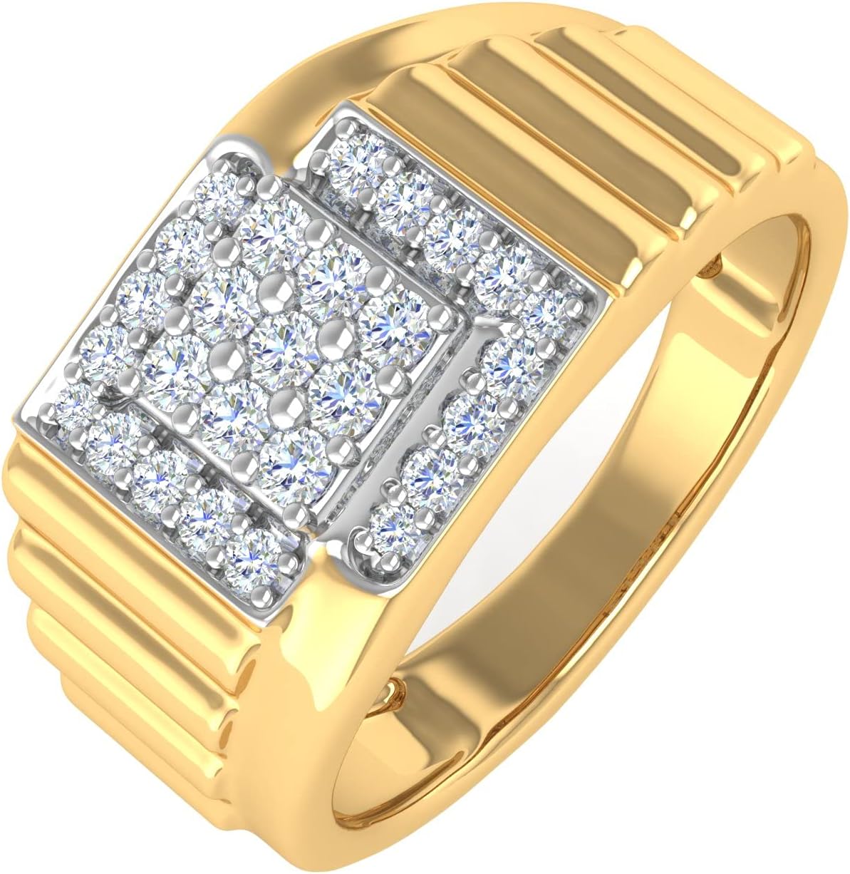 1/2 Carat Men's Diamond Wedding Band Ring in 14K Gold (I1-I2 Clarity)