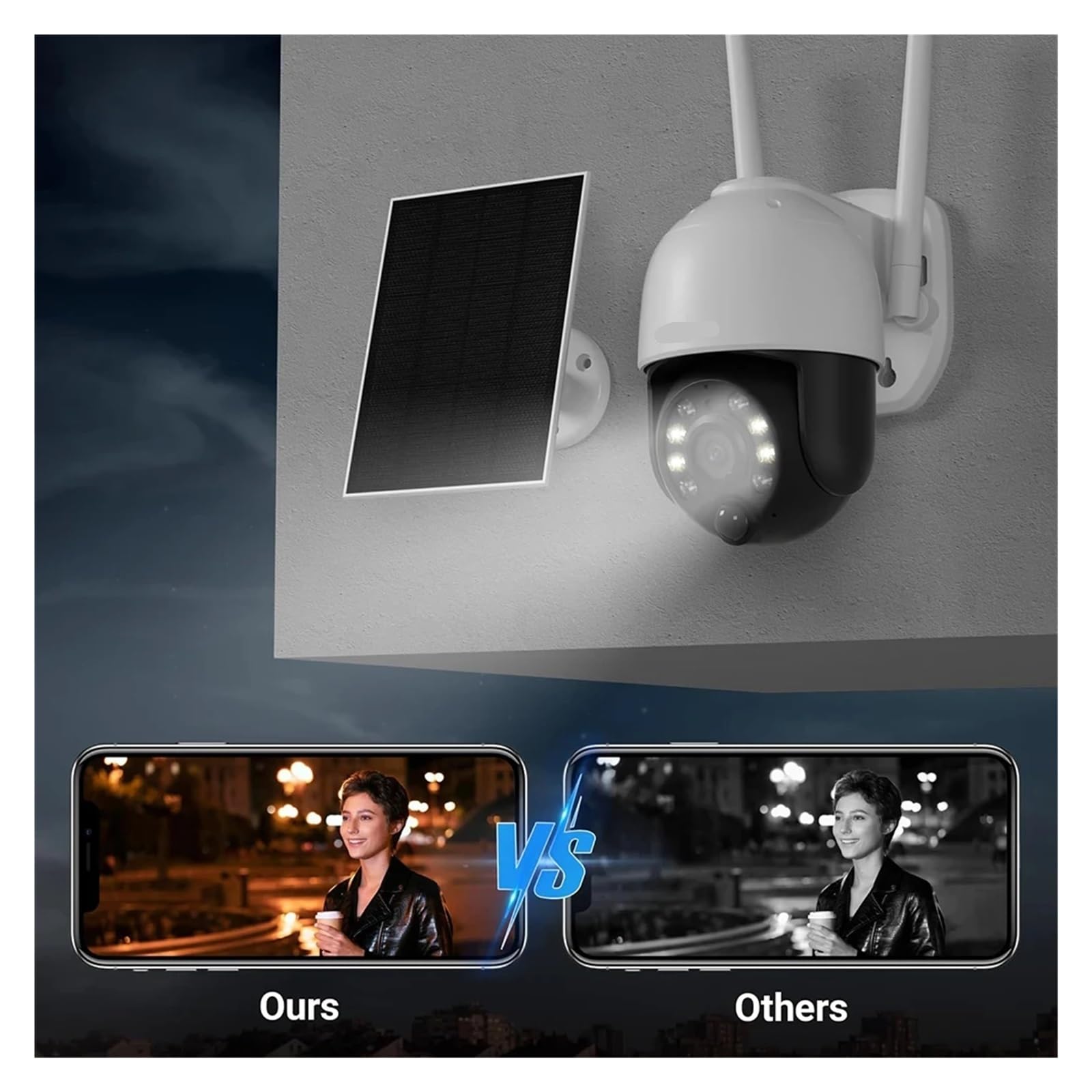 Telecamera di sicurezza WiFi solare da 4 MP 2K
