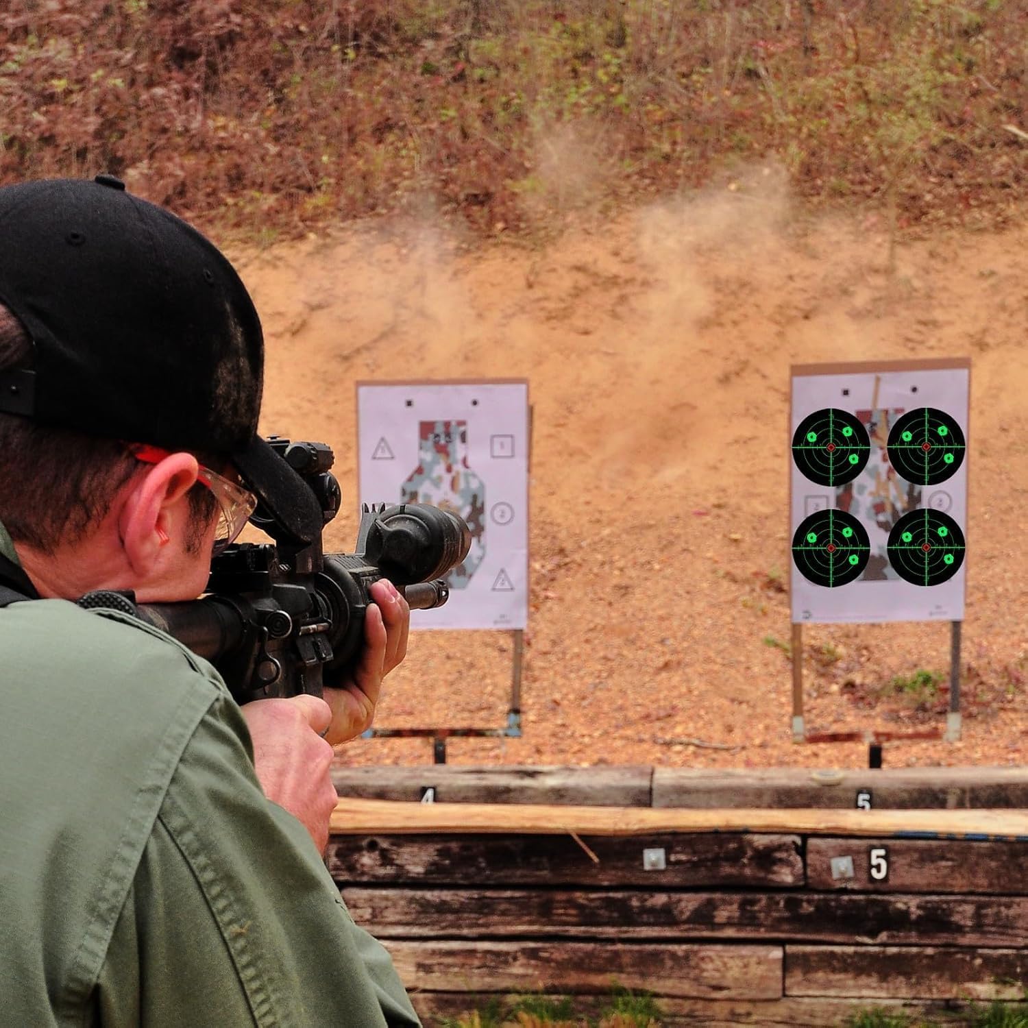 6 Inch 100 Pack Splatter Targets, Self-Adhesive Shooting Target Stickers with Yellow Effect for Rifles, BB Guns, Airsoft, Pellet Guns Practice