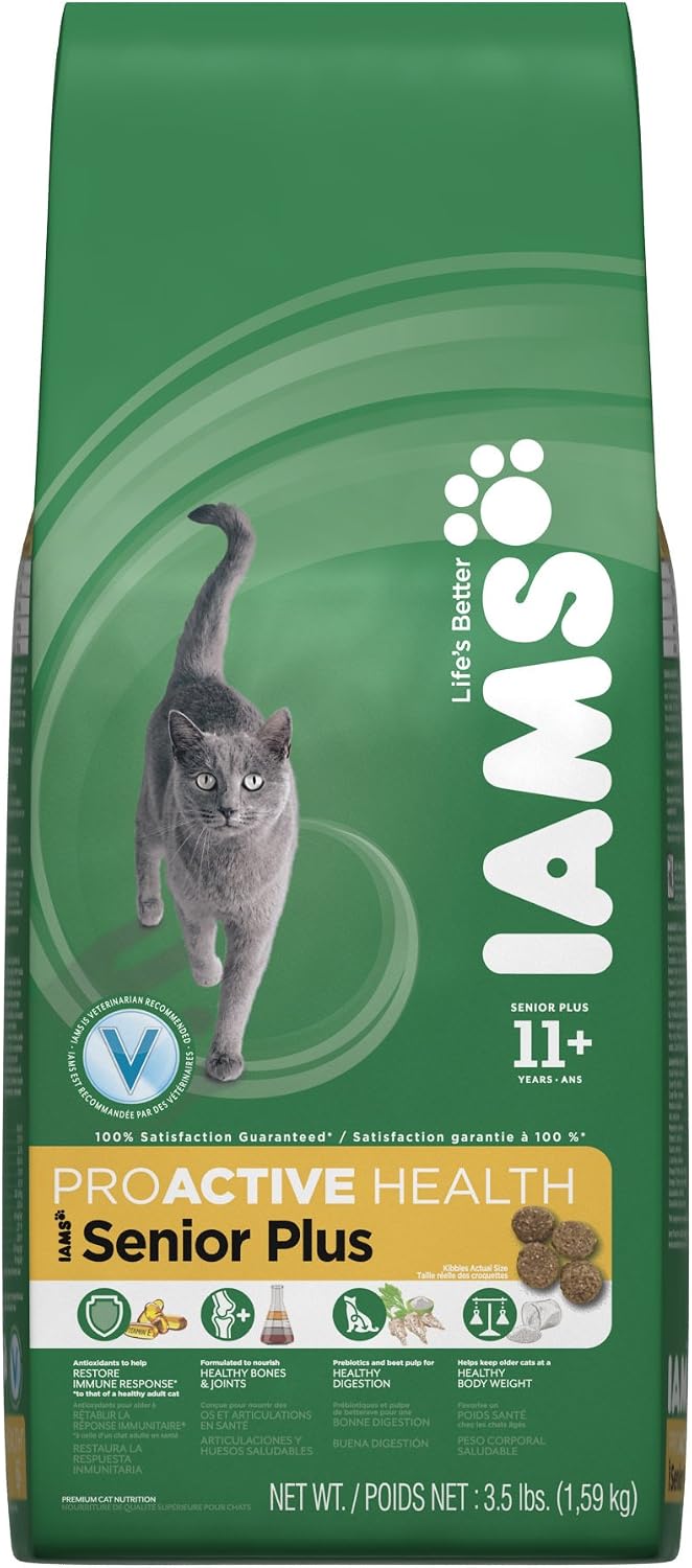 Iams Proactive Health Adult Cat Senior Plus (11+ Years), 3.5-Pound Bag