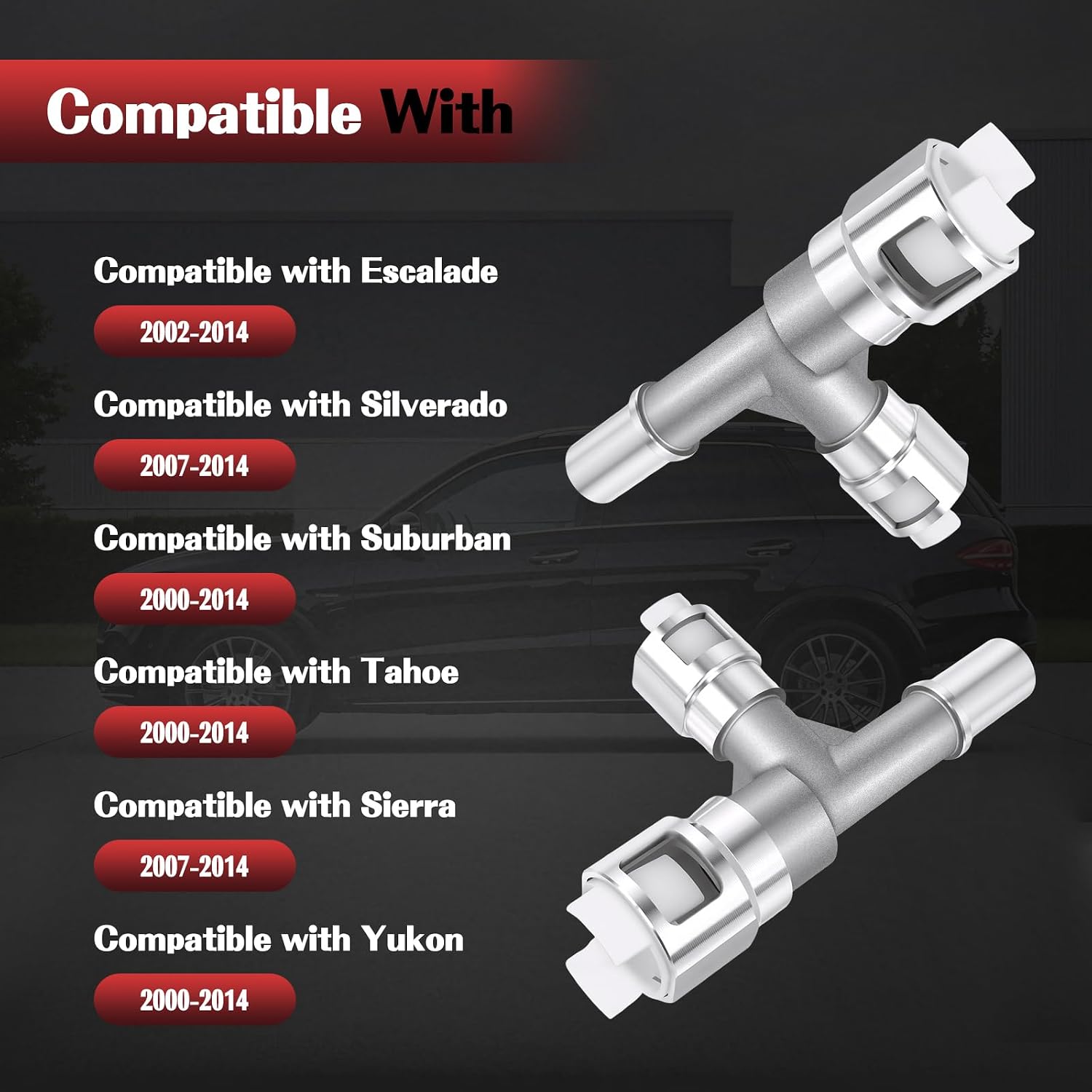 800-413HP Aluminum HVAC Heater Hose Tee Connector, Compatible with Cadillac Escalade 2000-2014, Compatible with Silverado Suburban Sierra Yukon, Replace# 15055342 15055343 800-414HP