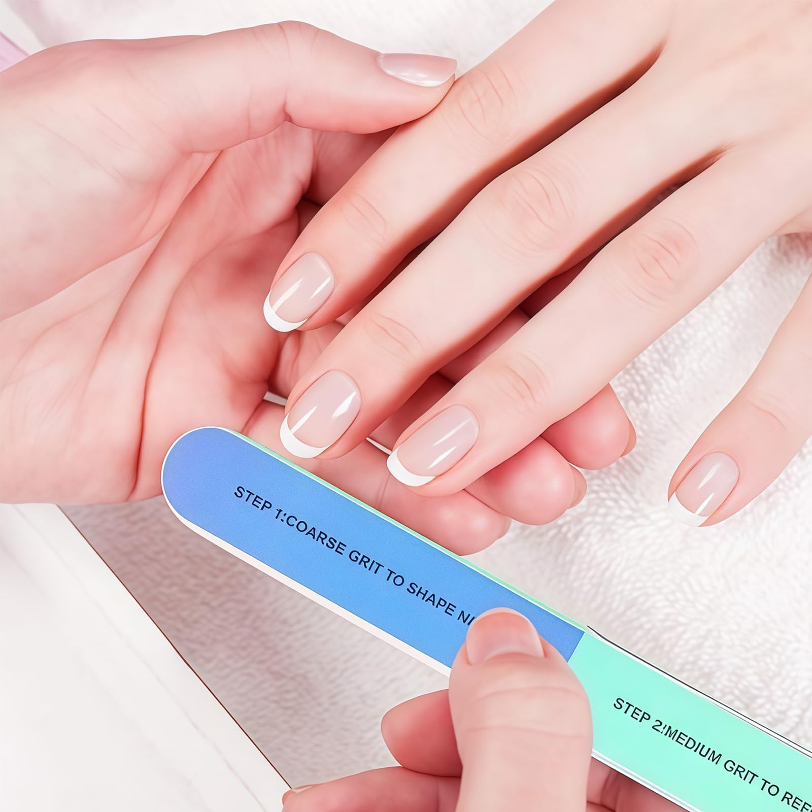 Yamobi 6 pièces Lime à ongles 4 faces pour ongles, lime à polir de haute qualité pour ongles naturels, blocs de polissage pour ongles en gel, limes à ongles lavables pour polir et faire briller
