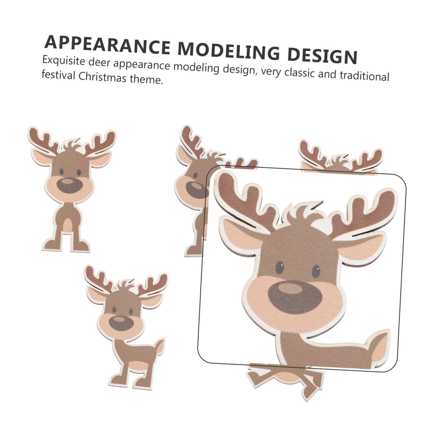 VOSAREA 8 Ensembles Charme D'élan Décor De Wapiti Décors Suspendus De Rennes De Noël Ornements De Festival Ornements Suspendus De Wapiti Ornement De Noël 2021 Brown Bois 10 Pièces * 8