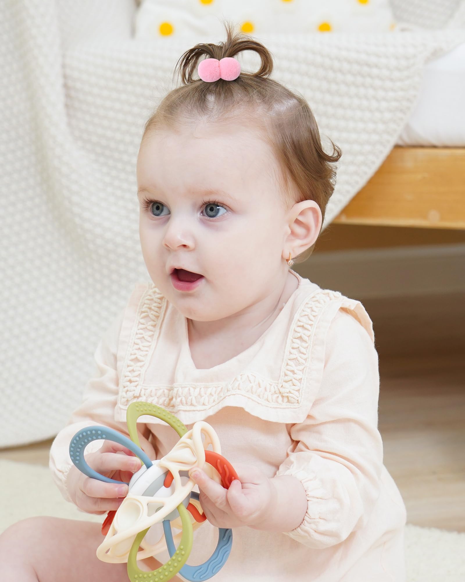 28pcs Bracelets de cheveux élastiques de pour bébés et filles, bande en caoutchouc douce, porte-queue de cheval multicolore pour tout-petits