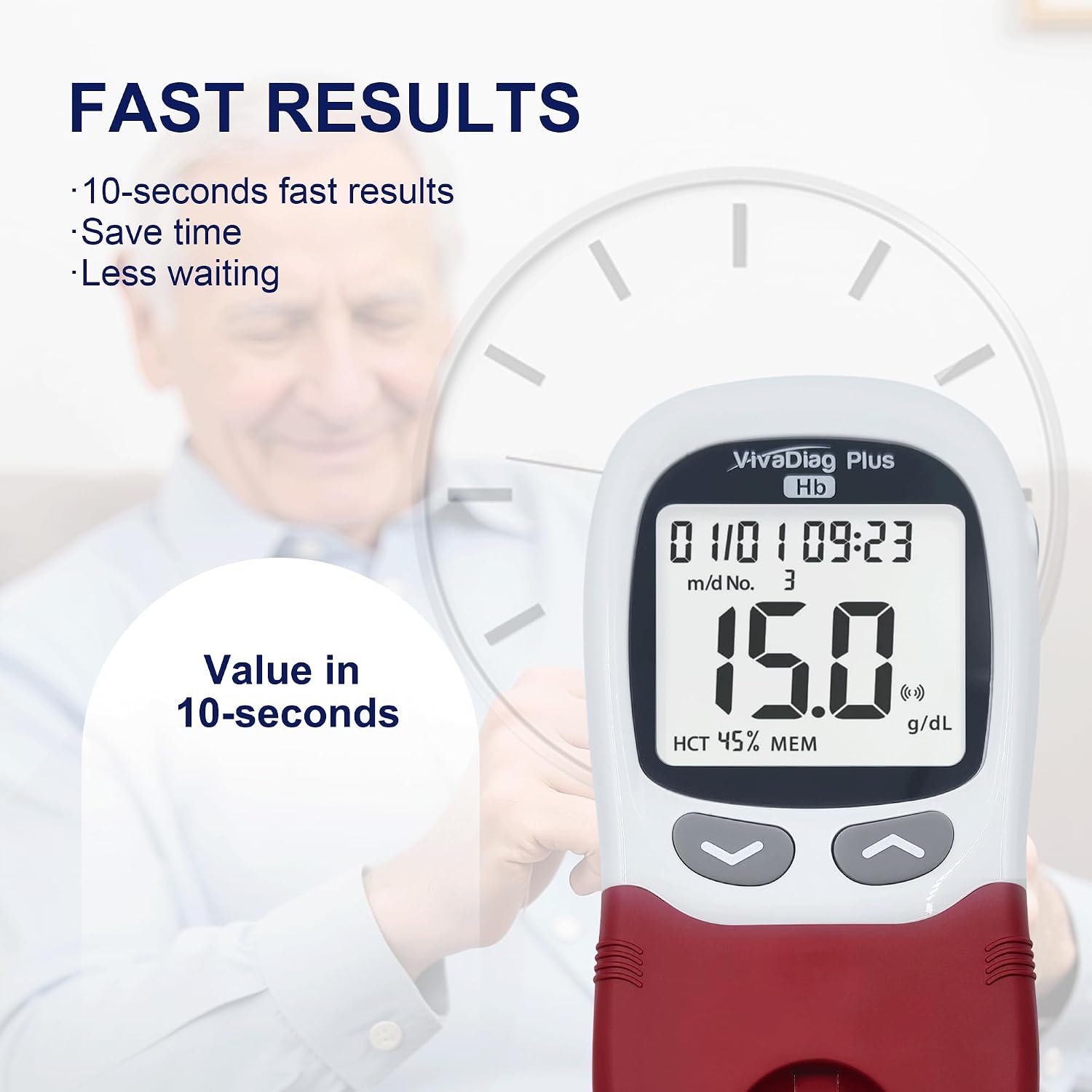 Hemoglobin Test Kits with 100 Hemoglobin Test Strips, Hemoglobin Test Meter, Hemoglobin Test Kit for Home Use, Home Hemoglobin Tester, Easy to Use and Read. thumbnail
