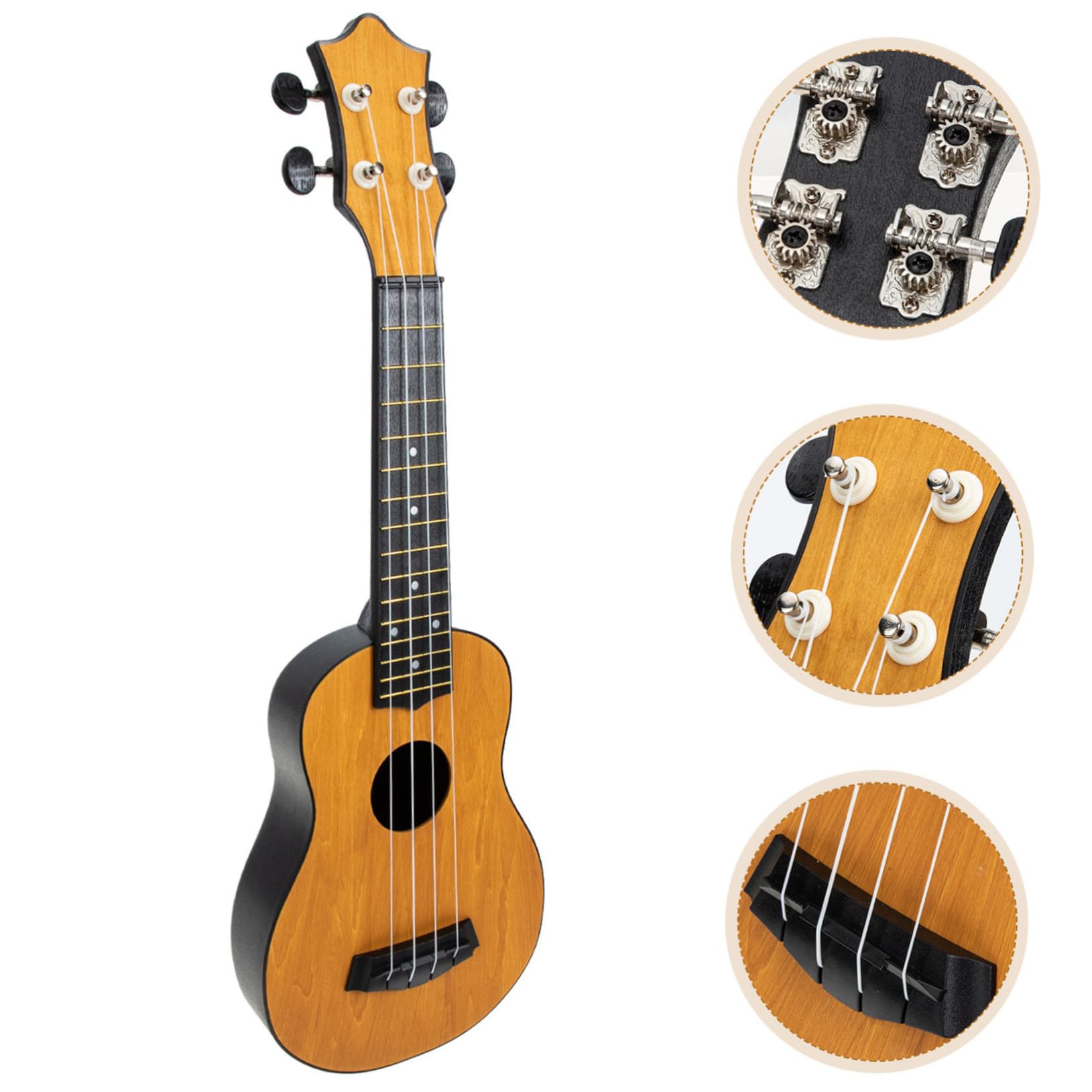 Didiseaon Ukulele Acustico in Legno per Ragazzo Ragazza Strumento Musicale Giocattolo per Principianti Custodia in Oxford Inclusa