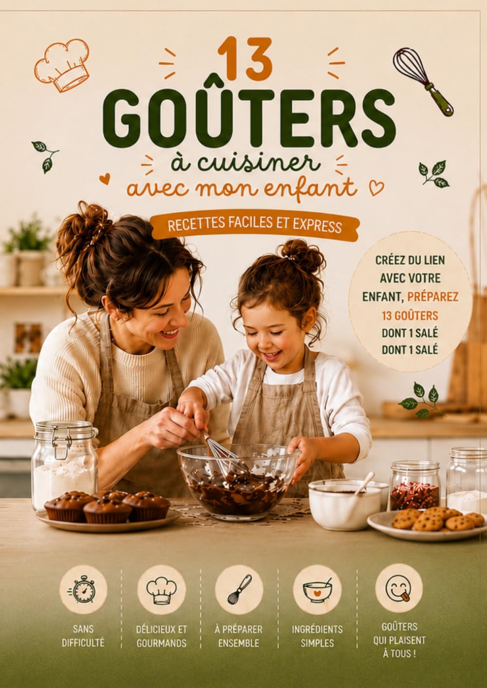 13 goûters faciles et express à préparer avec votre enfant: A partir d’ingrédients simples que vous avez déjà dans vos placards. (Cahier d'activité sans écran)