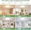 zemty 6 Unidades 12 Pulgadas Luces de Techo LED de Montaje Superficial, 24W 3200Lúmenes 5 CCT Ajustable (3000K-6500K), Luminaria Redonda Brillante para Dormitorio, Cocina, Baño, Pasillo, Clóset (Blanco) 3