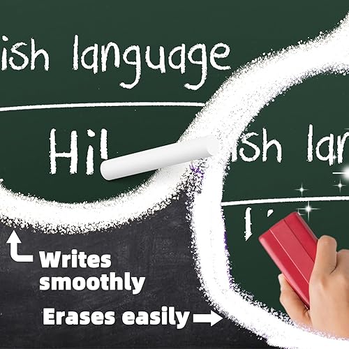 Miniatura 5 de Tiza blanca 100 unidades, tizas bajas en polvo a granel para pizarra pizarra no tóxica