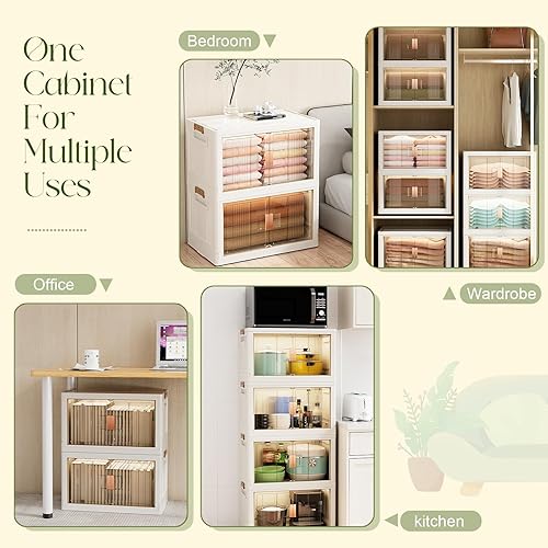 Miniatura 6 de Contenedores de almacenamiento plegables, 3 paquetes, contenedores de almacenamiento apilables de 19 galones, caja de almacenamiento plegable de