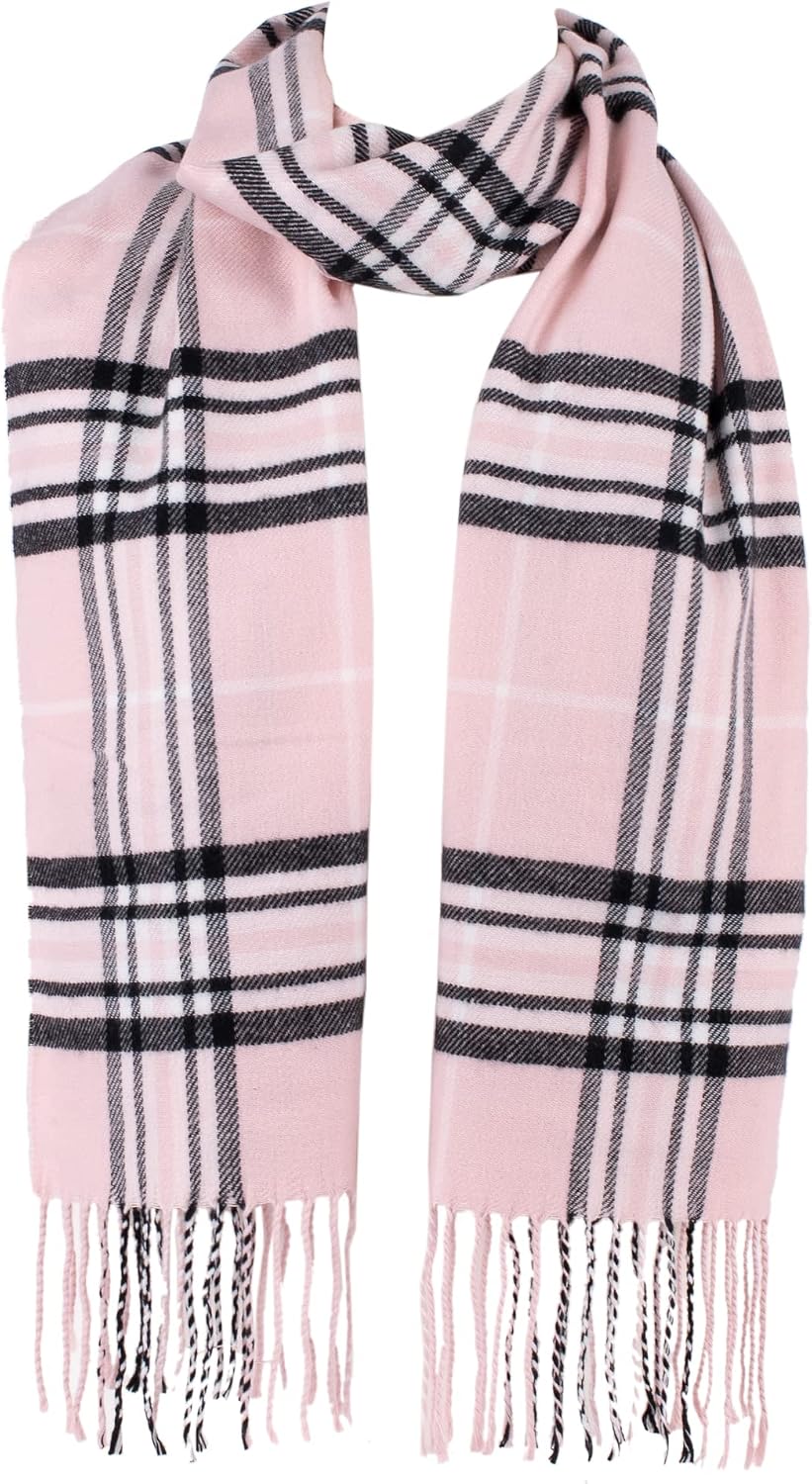 Hat To Socks Unisex Plaid Check Winter Scarf, Soft Warm Wrap