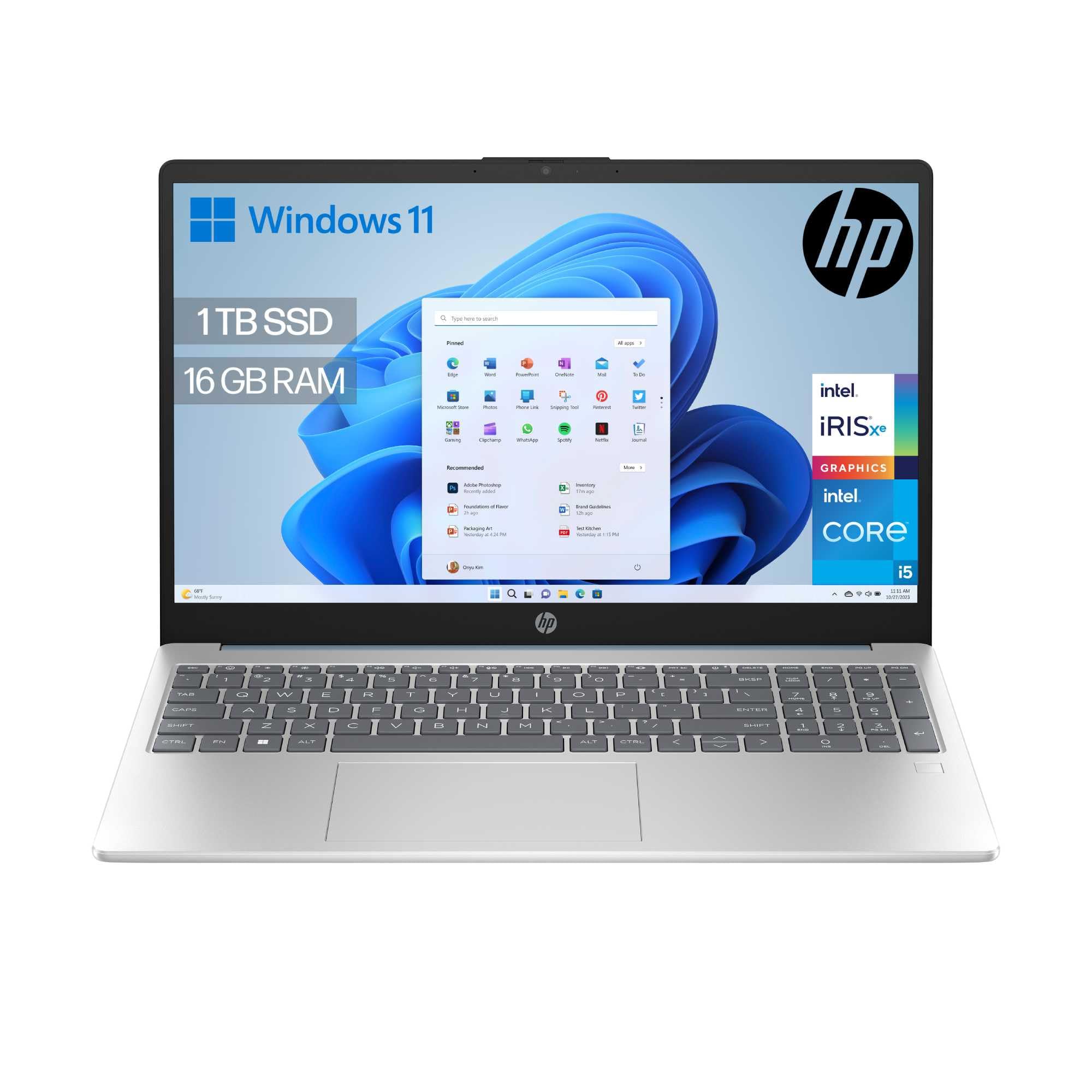 HP 15-fd0261ns - Ordenador portátil de 15.6" FHD (Intel N100, 4GB RAM, 128GB UFS, Intel UHD, Windows 11) Plata - Teclado QWERTY Español - Incluye Microsoft 365 Personal 12 Meses — view 12