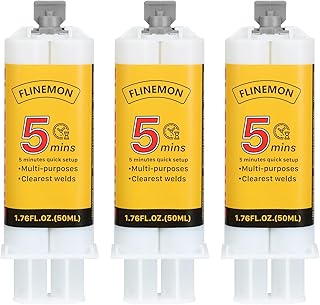 Clear Epoxy Glue Syringe Kit, 2 Part 5 Minute Epoxy Glues All Purpose, Fast Curing High Strength Structural Adhesive for Metal, Aluminum, Plastic, Wood Repair, Liquid Welding Glue