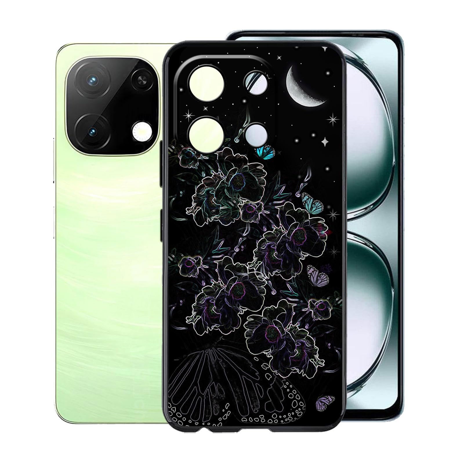 KJYFOANI for Umidigi Note 100A Case, Black Shockproof Bumper Sleeves, 360° Drop Antiscratch Protection Cover Ultra-Thin Soft Silicone Phone Case for